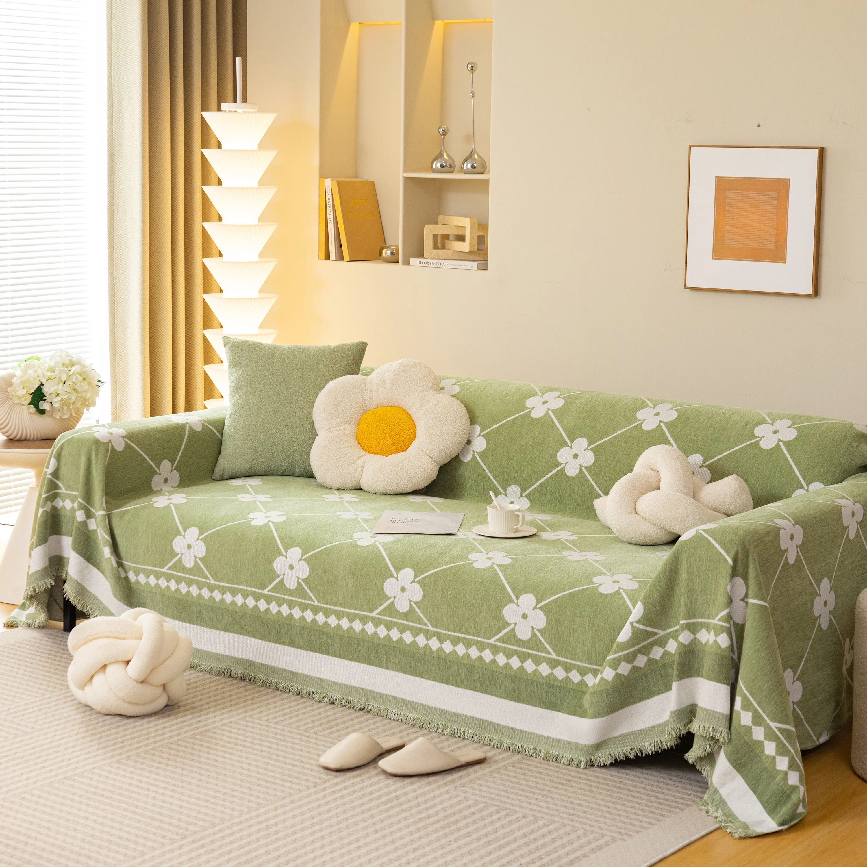 Comfy Four-Leaf Clover Hope Faith Love Luck Blanket for Couch, Chenille Scratch Proof Sofa Blanket Covers - Image 28