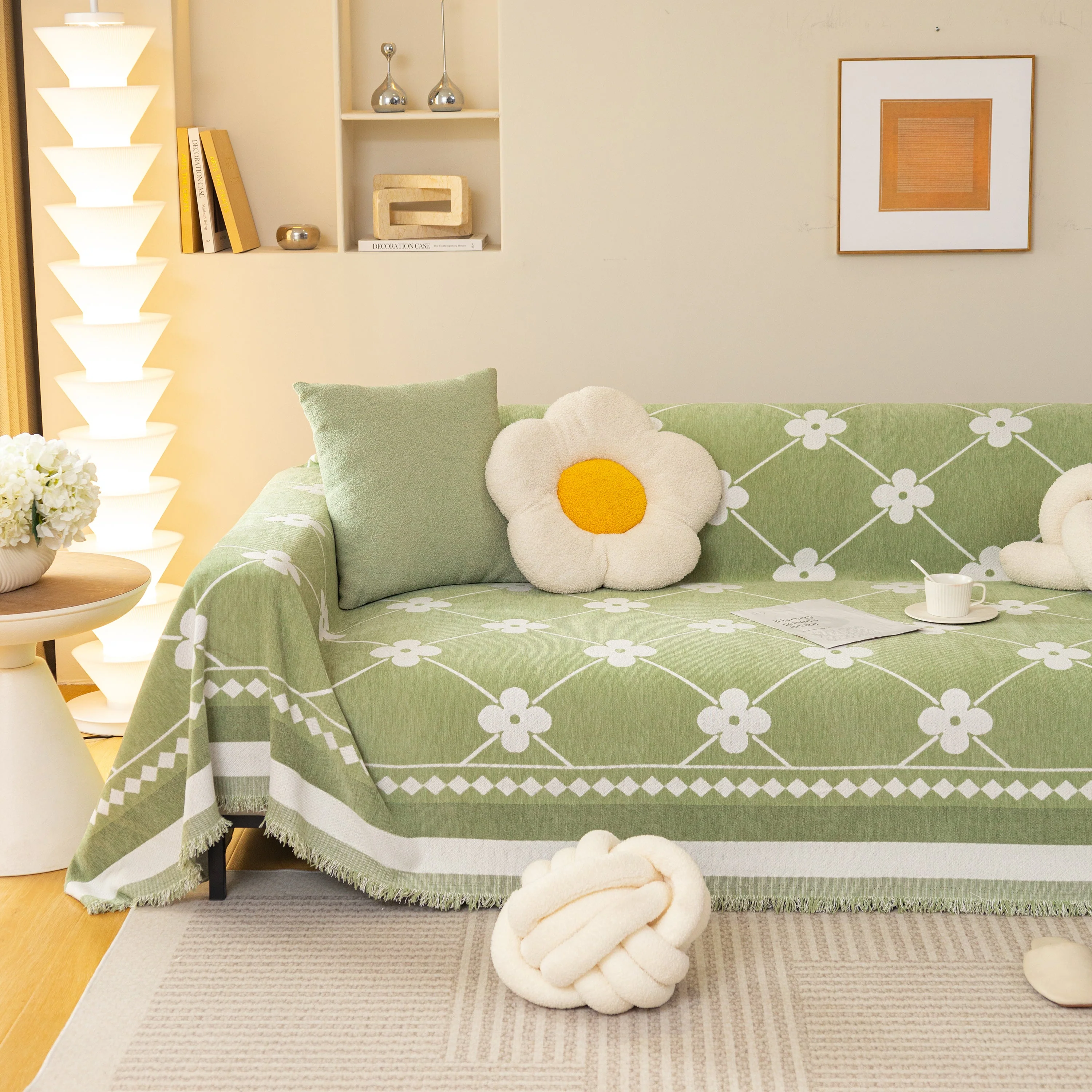 Comfy Four-Leaf Clover Hope Faith Love Luck Blanket for Couch, Chenille Scratch Proof Sofa Blanket Covers - Image 29