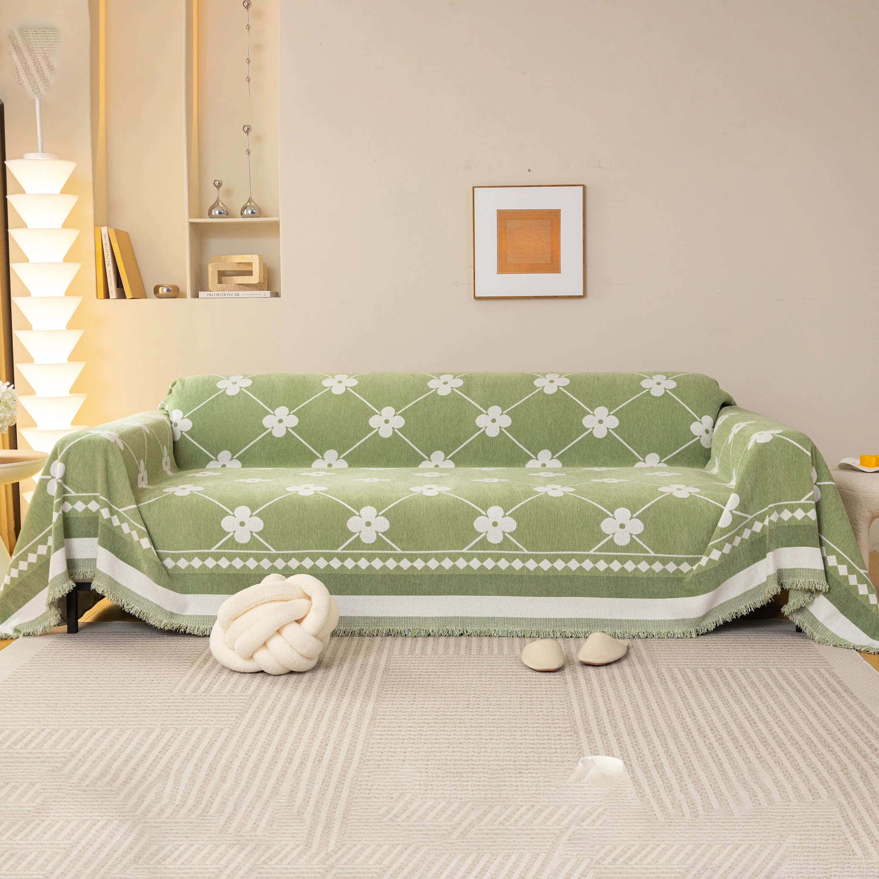 Comfy Four-Leaf Clover Hope Faith Love Luck Blanket for Couch, Chenille Scratch Proof Sofa Blanket Covers - Image 30