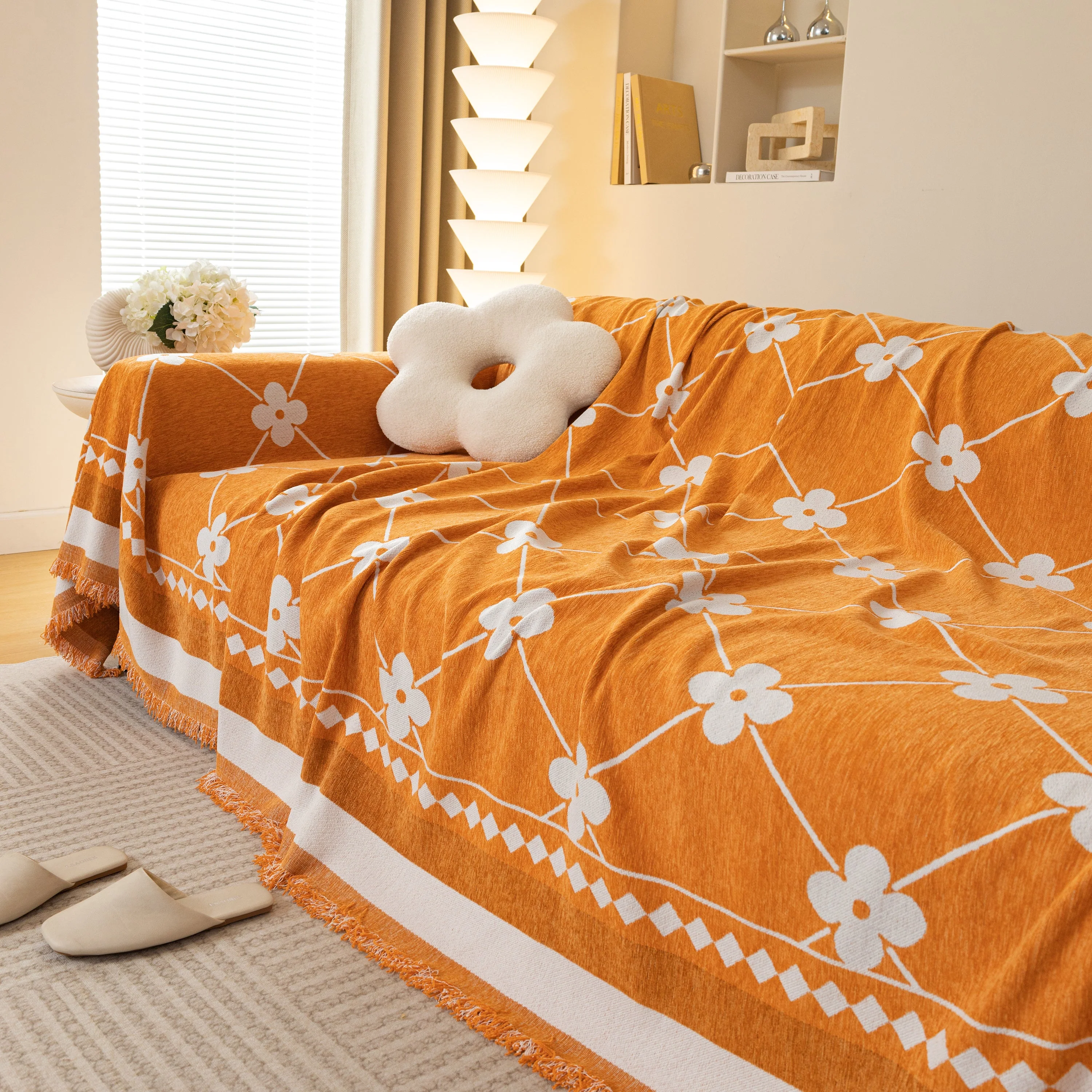 Comfy Four-Leaf Clover Hope Faith Love Luck Blanket for Couch, Chenille Scratch Proof Sofa Blanket Covers - Image 35