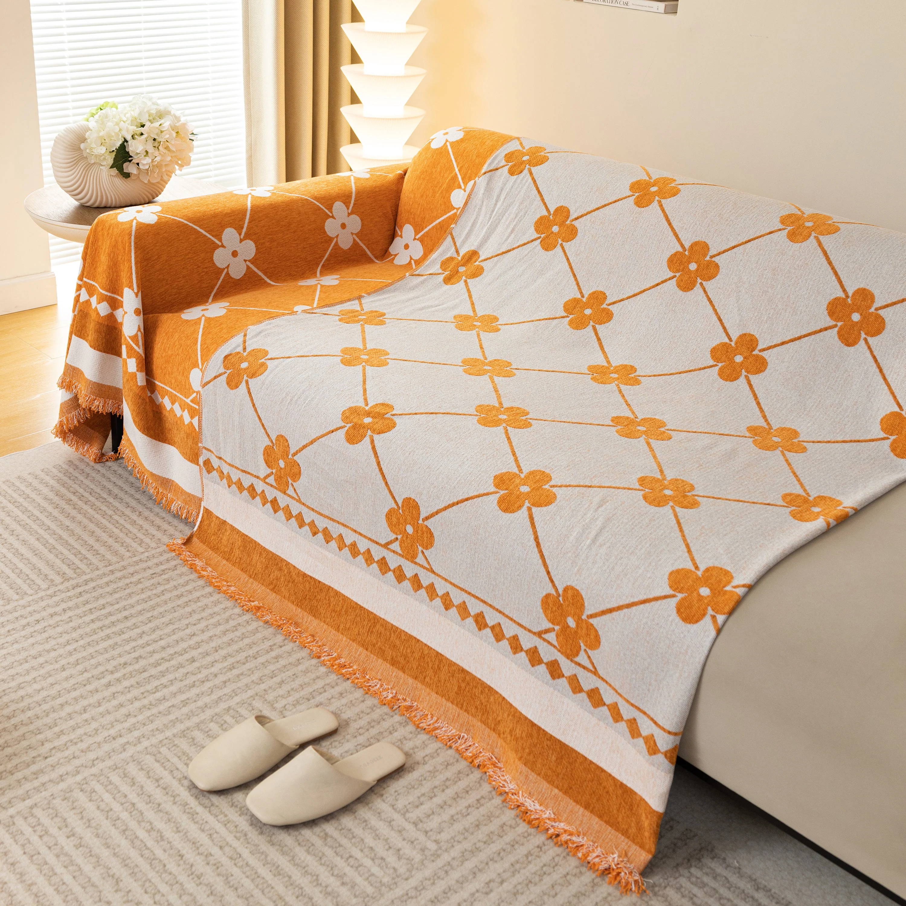 Comfy Four-Leaf Clover Hope Faith Love Luck Blanket for Couch, Chenille Scratch Proof Sofa Blanket Covers - Image 36