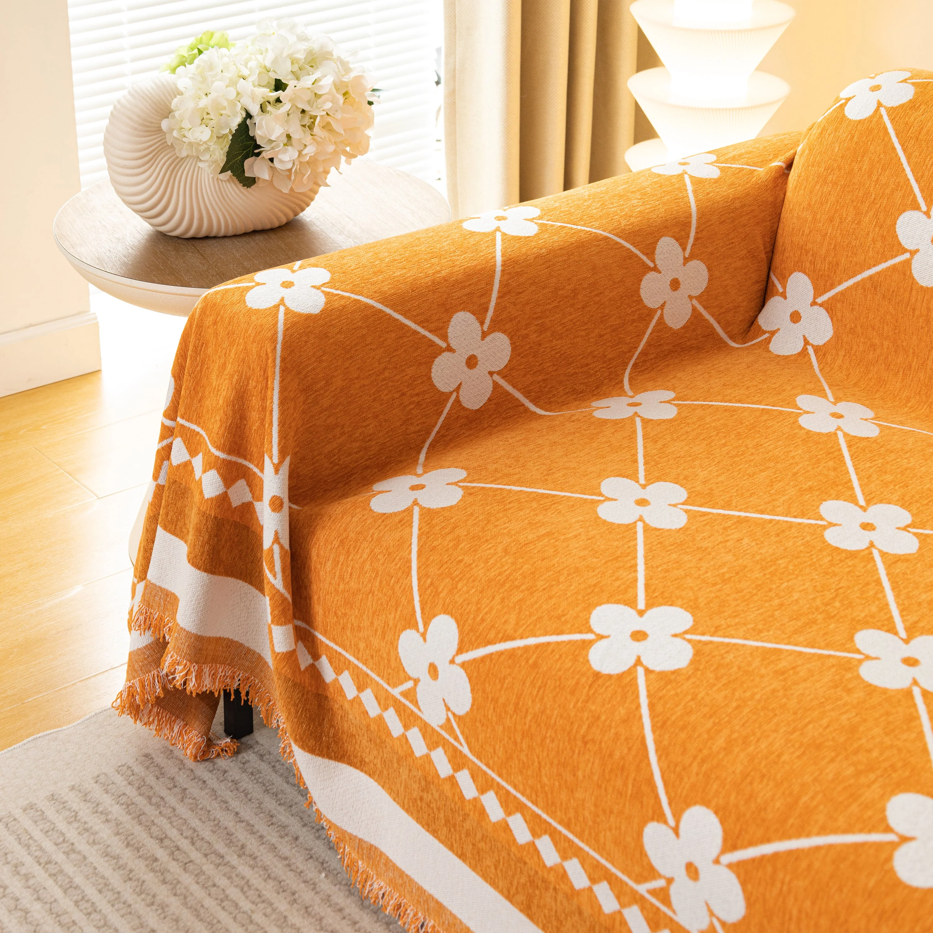 Comfy Four-Leaf Clover Hope Faith Love Luck Blanket for Couch, Chenille Scratch Proof Sofa Blanket Covers - Image 37