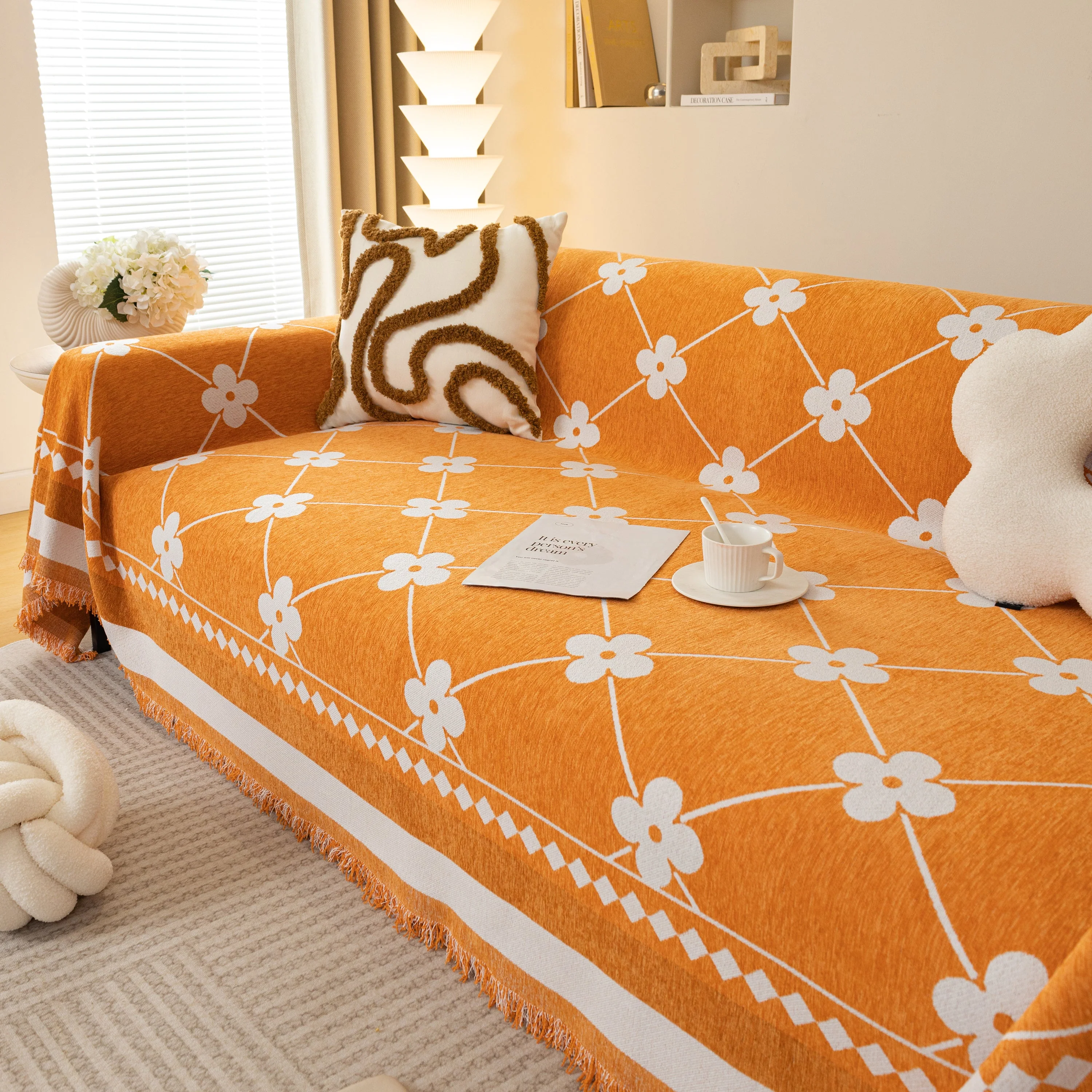 Comfy Four-Leaf Clover Hope Faith Love Luck Blanket for Couch, Chenille Scratch Proof Sofa Blanket Covers - Image 38