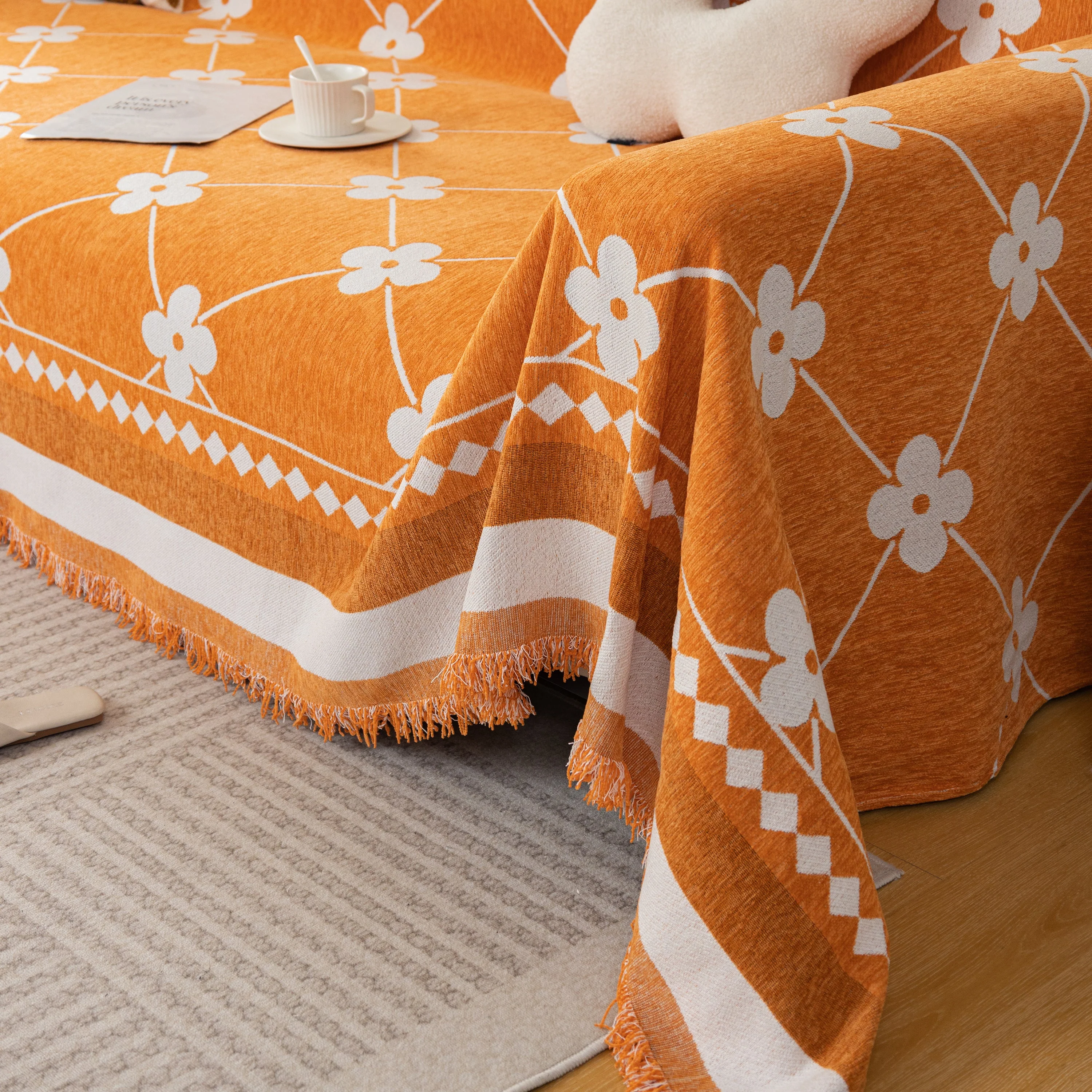Comfy Four-Leaf Clover Hope Faith Love Luck Blanket for Couch, Chenille Scratch Proof Sofa Blanket Covers - Image 40