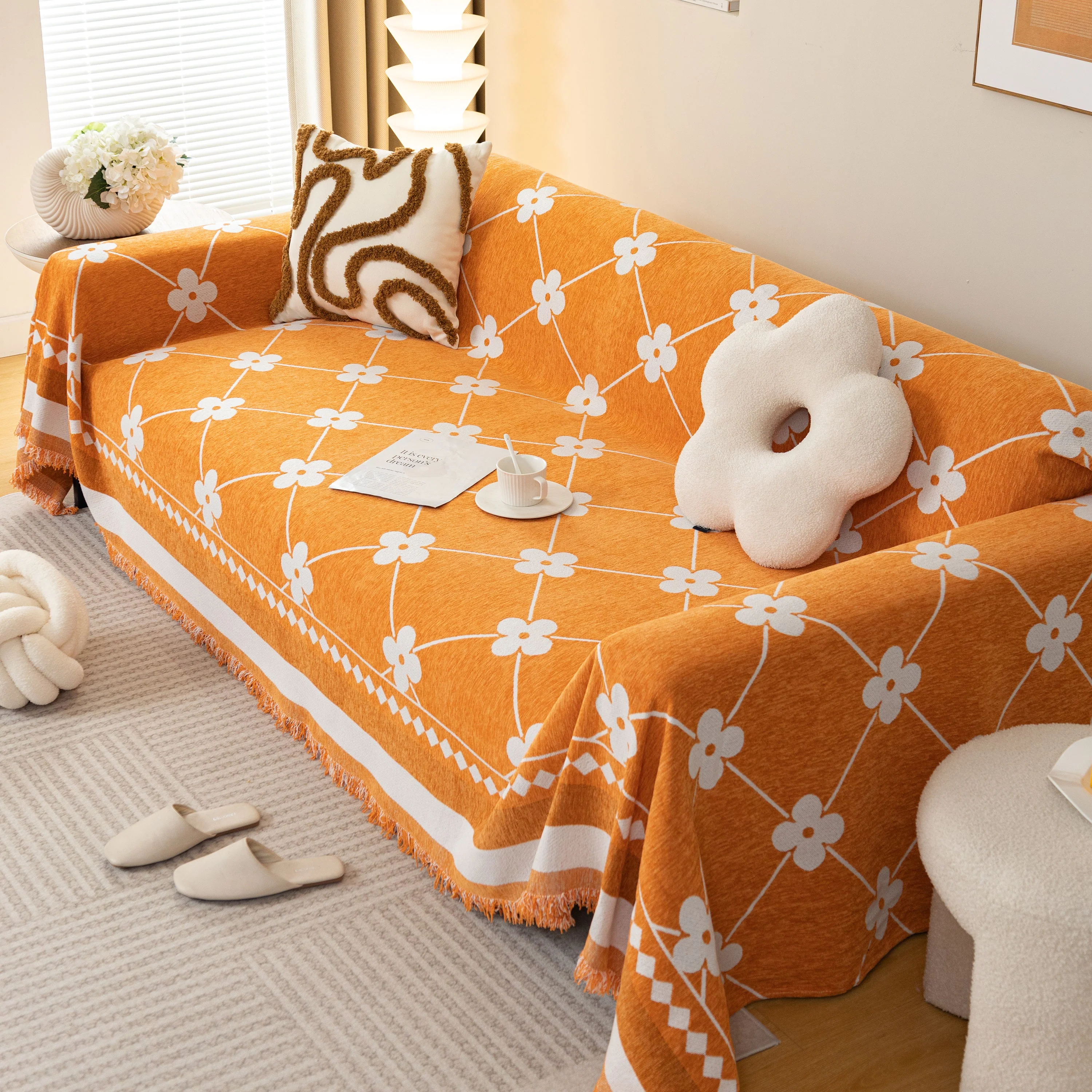 Comfy Four-Leaf Clover Hope Faith Love Luck Blanket for Couch, Chenille Scratch Proof Sofa Blanket Covers - Image 42