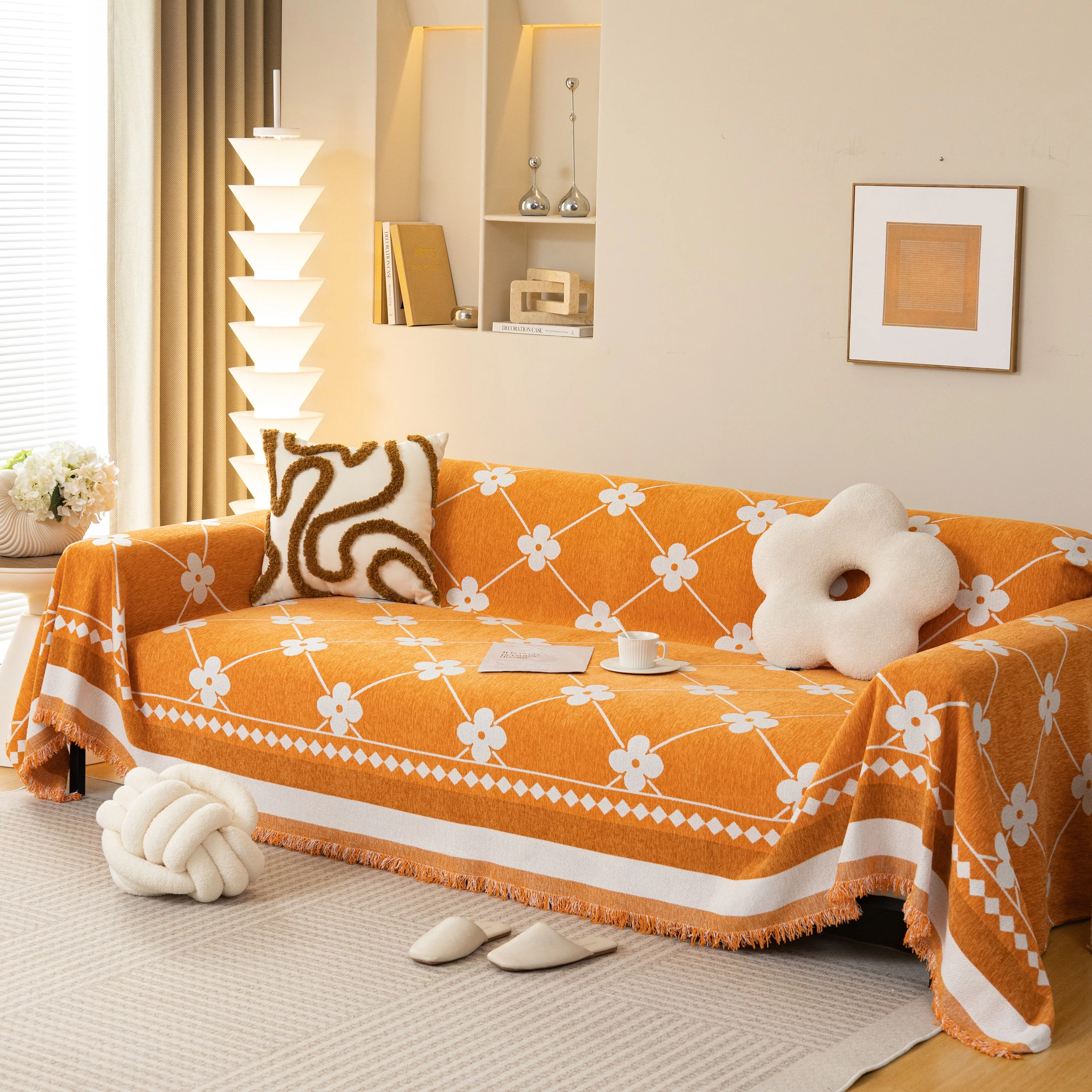 Comfy Four-Leaf Clover Hope Faith Love Luck Blanket for Couch, Chenille Scratch Proof Sofa Blanket Covers - Image 43