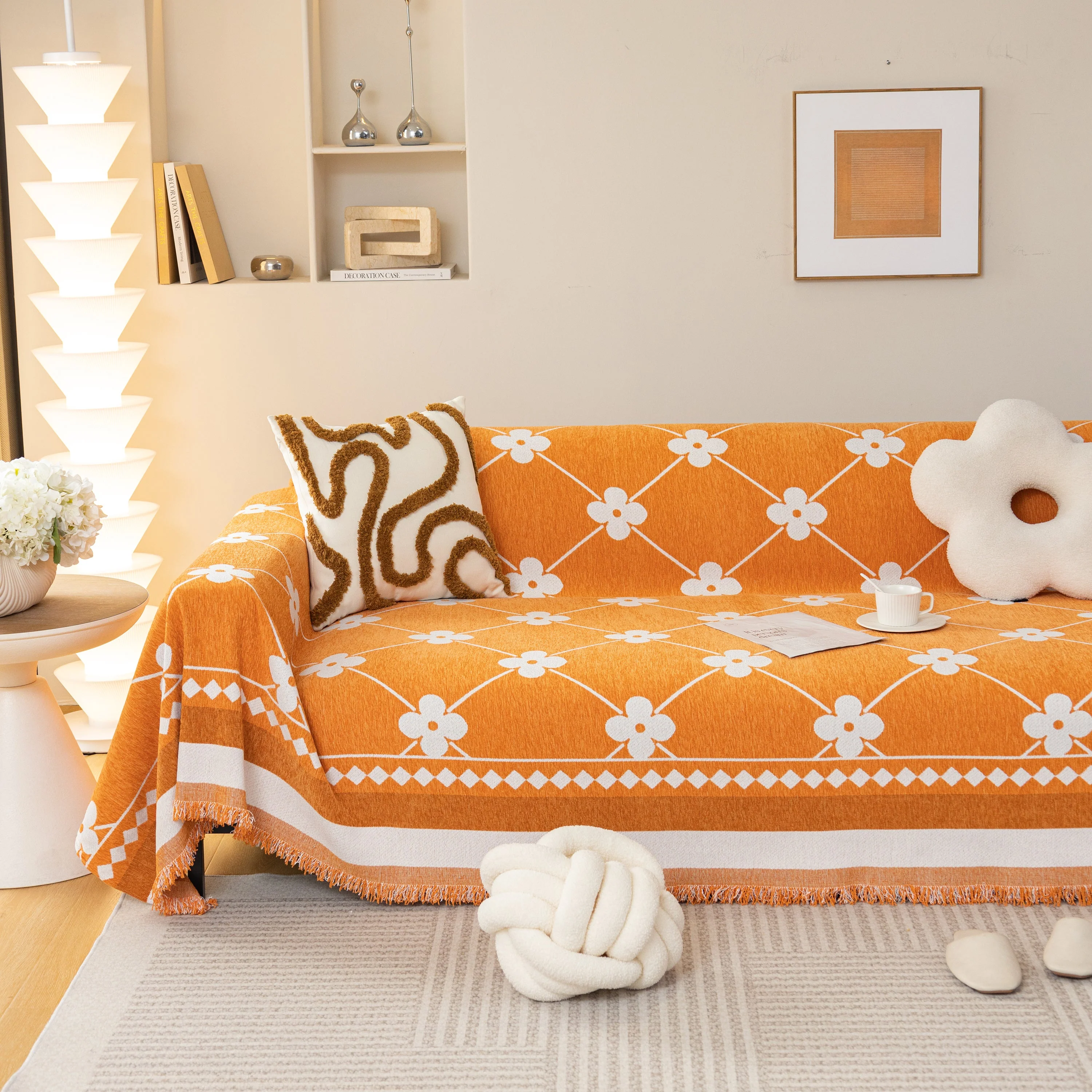 Comfy Four-Leaf Clover Hope Faith Love Luck Blanket for Couch, Chenille Scratch Proof Sofa Blanket Covers - Image 44