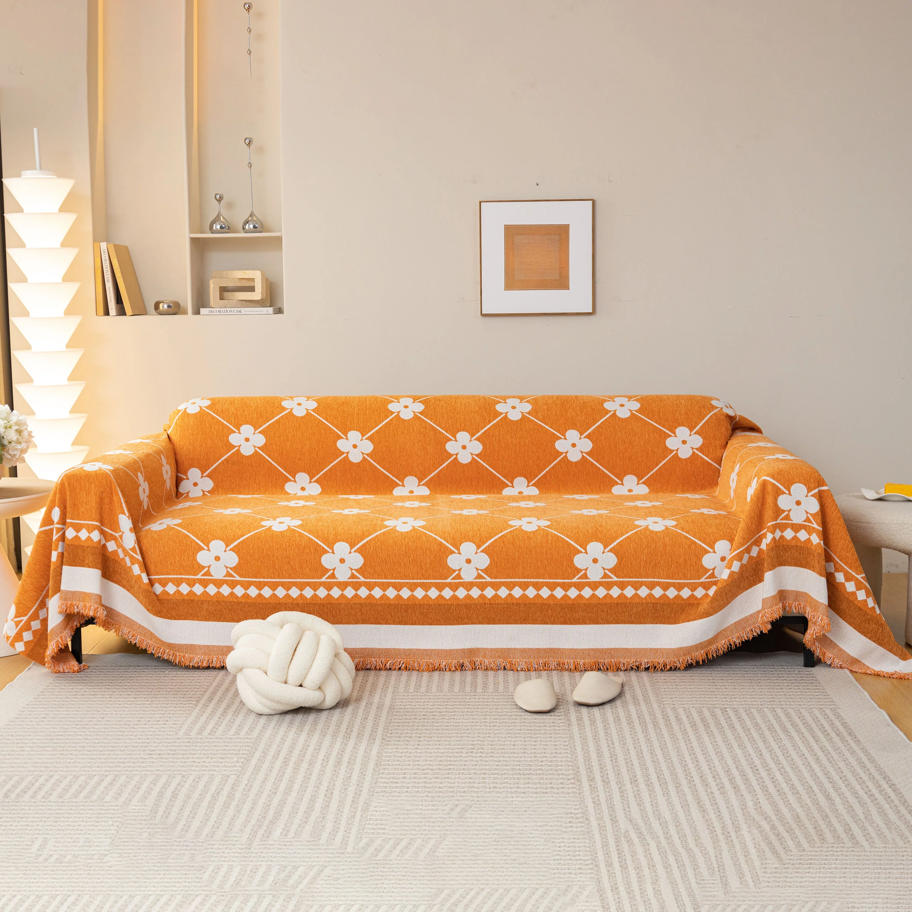 Comfy Four-Leaf Clover Hope Faith Love Luck Blanket for Couch, Chenille Scratch Proof Sofa Blanket Covers - Image 45