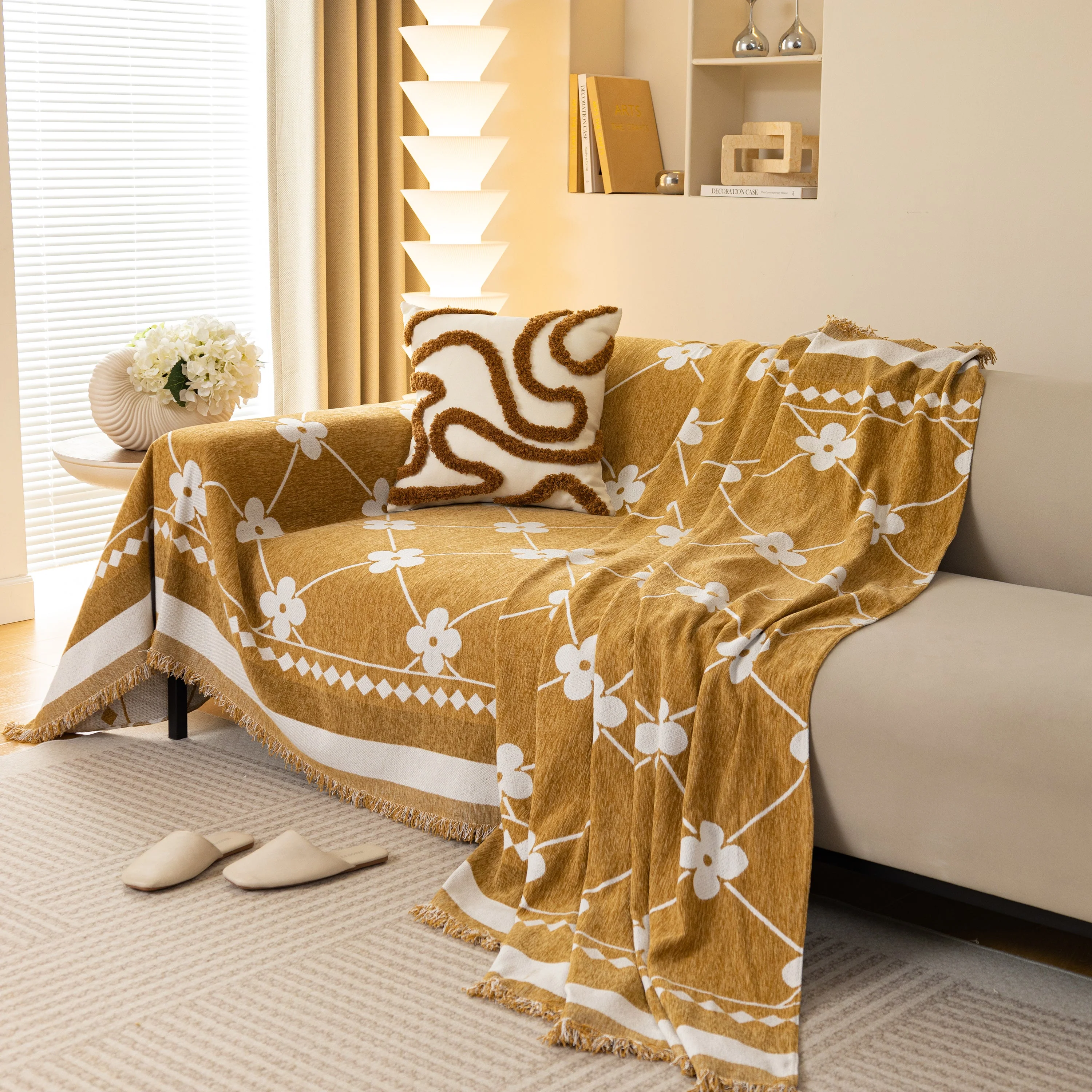 Comfy Four-Leaf Clover Hope Faith Love Luck Blanket for Couch, Chenille Scratch Proof Sofa Blanket Covers - Image 51
