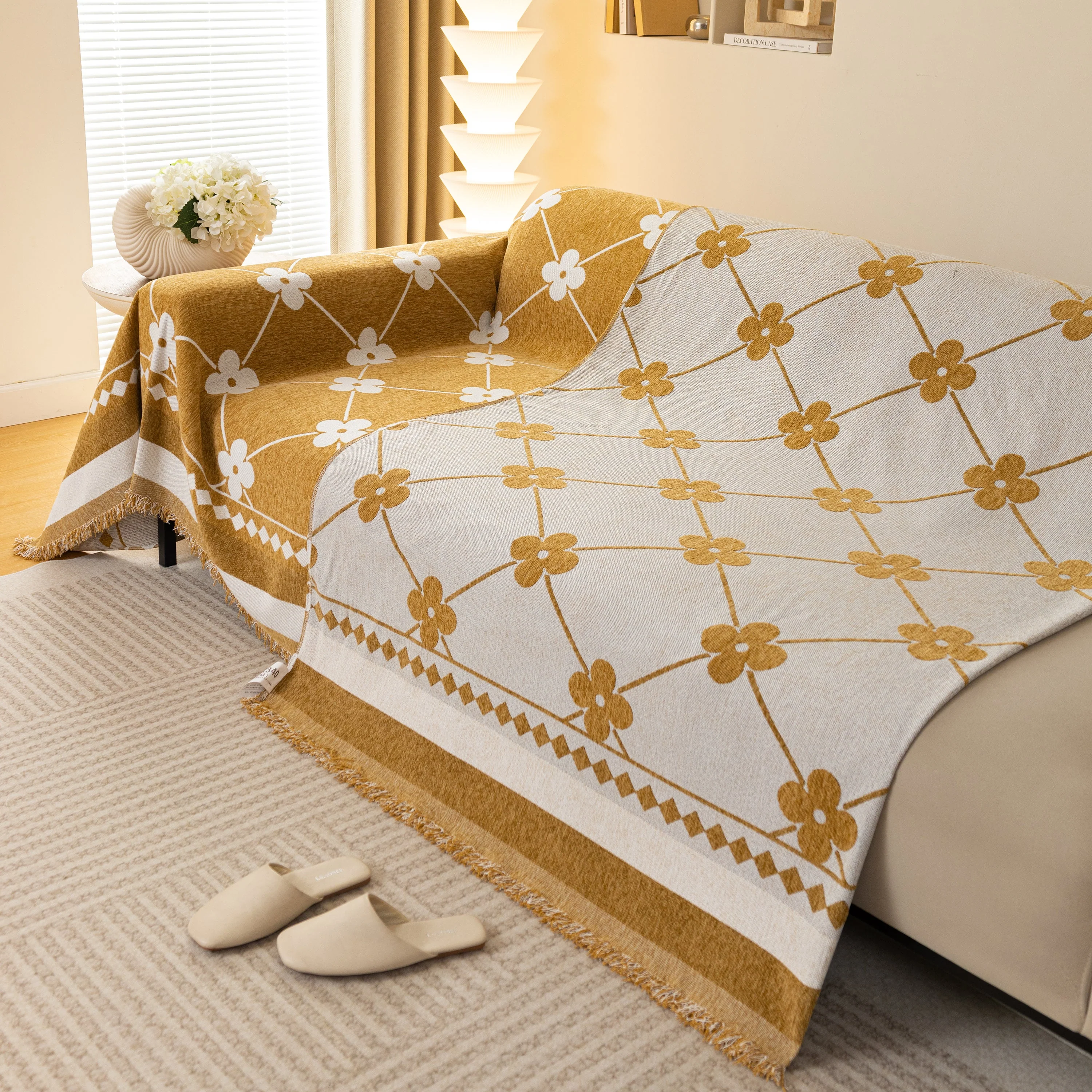 Comfy Four-Leaf Clover Hope Faith Love Luck Blanket for Couch, Chenille Scratch Proof Sofa Blanket Covers - Image 53