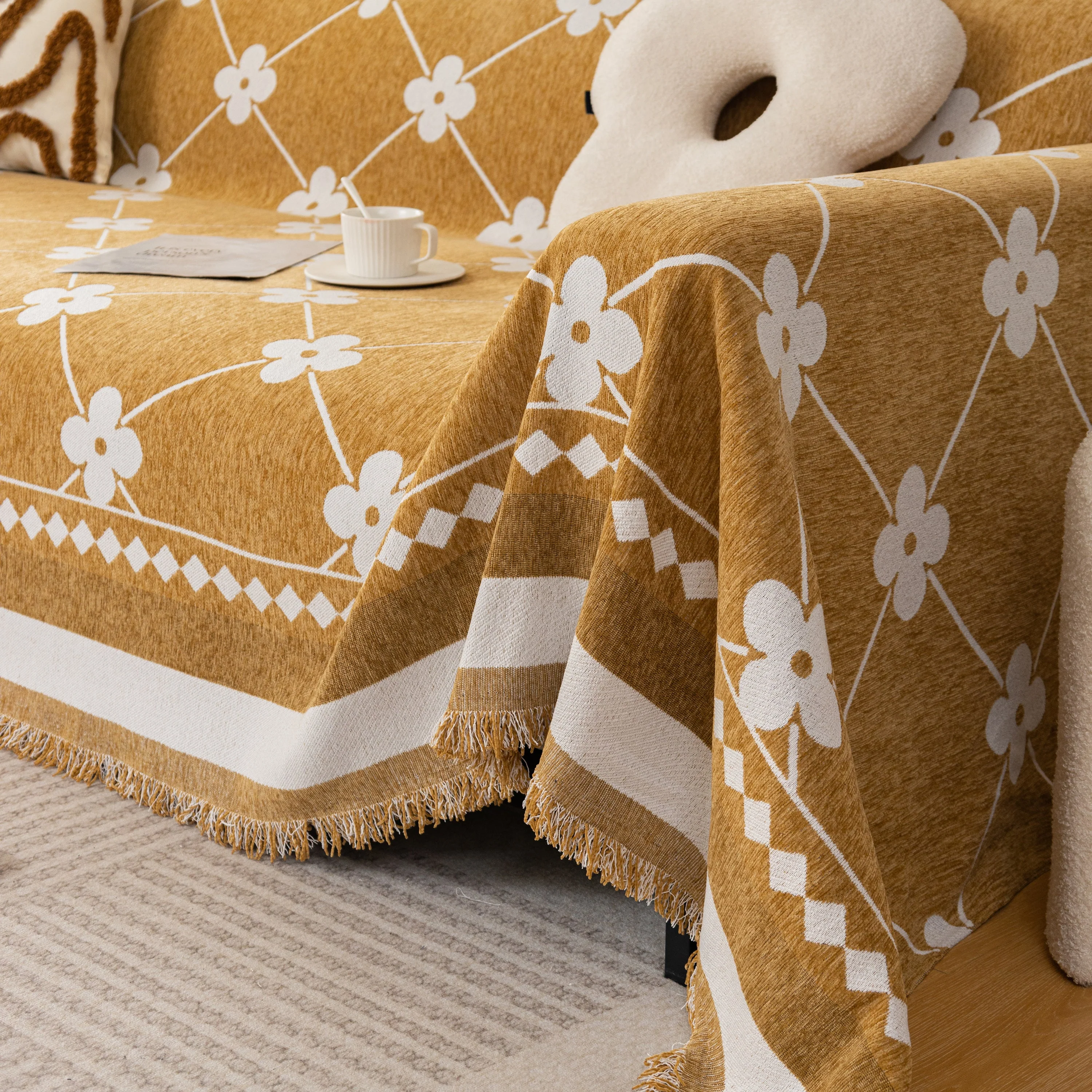 Comfy Four-Leaf Clover Hope Faith Love Luck Blanket for Couch, Chenille Scratch Proof Sofa Blanket Covers - Image 55