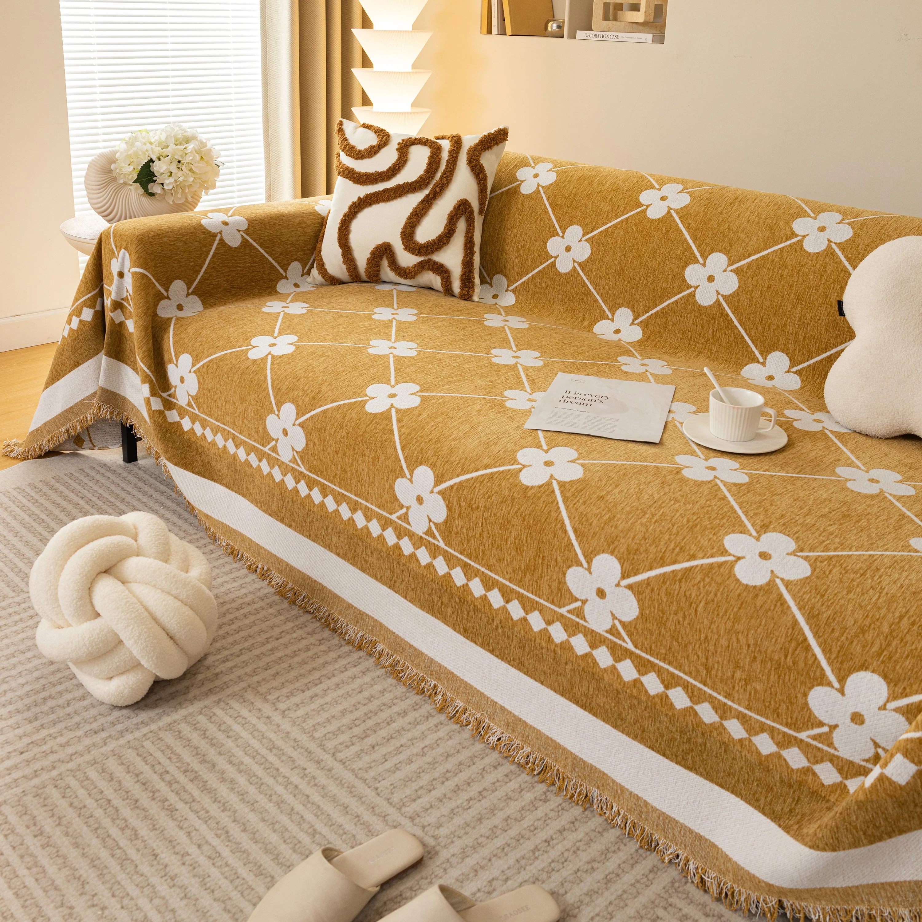 Comfy Four-Leaf Clover Hope Faith Love Luck Blanket for Couch, Chenille Scratch Proof Sofa Blanket Covers - Image 56