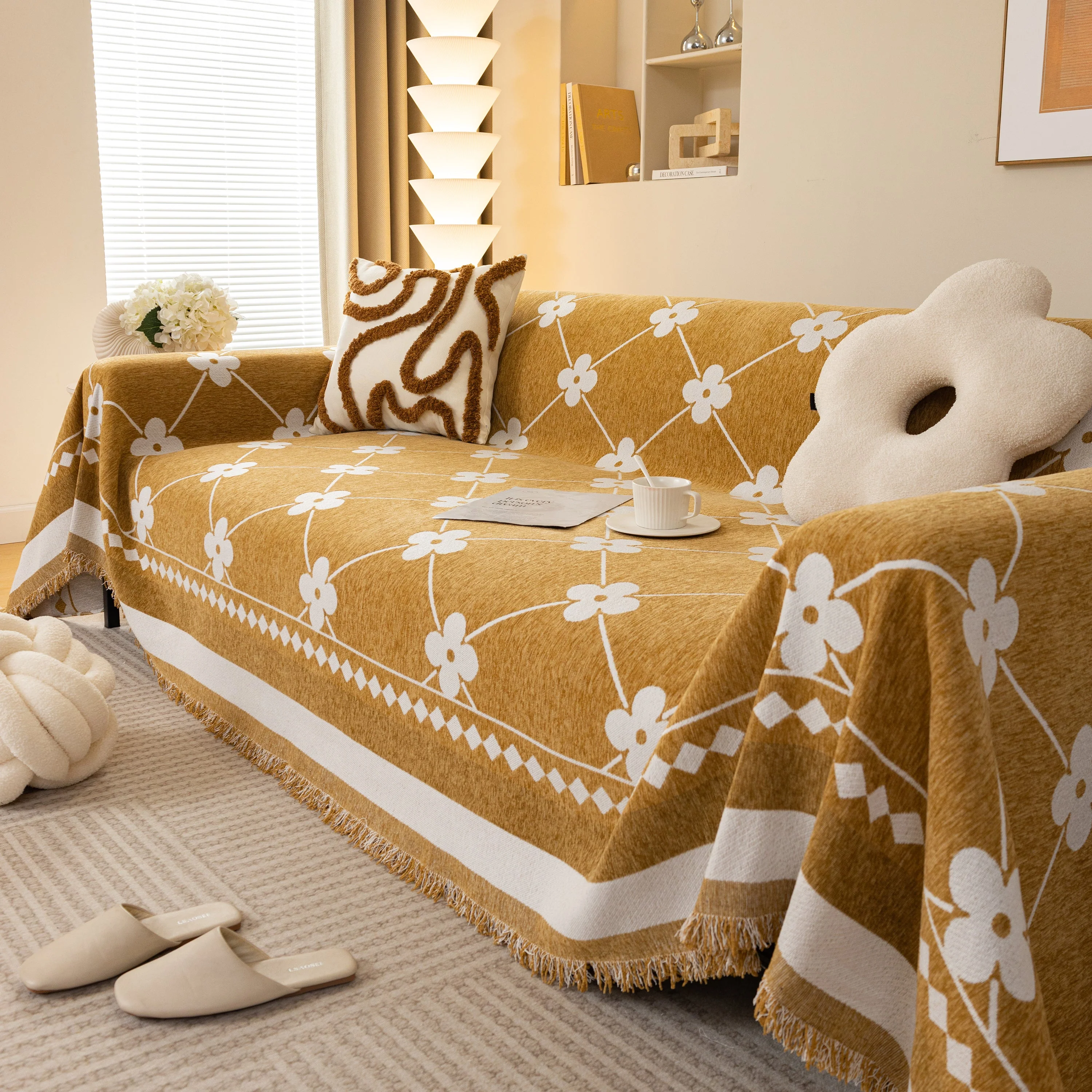 Comfy Four-Leaf Clover Hope Faith Love Luck Blanket for Couch, Chenille Scratch Proof Sofa Blanket Covers - Image 57