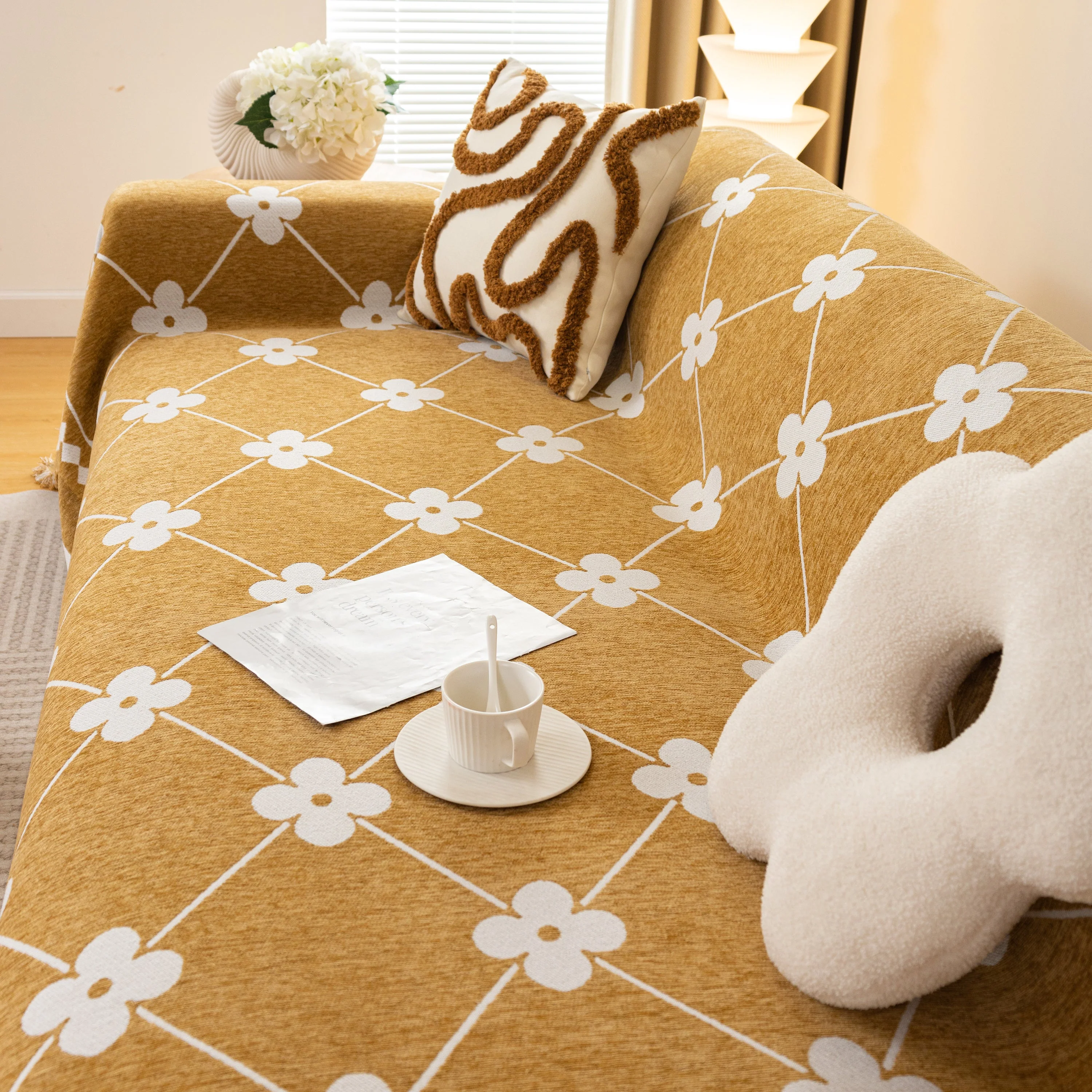 Comfy Four-Leaf Clover Hope Faith Love Luck Blanket for Couch, Chenille Scratch Proof Sofa Blanket Covers - Image 59