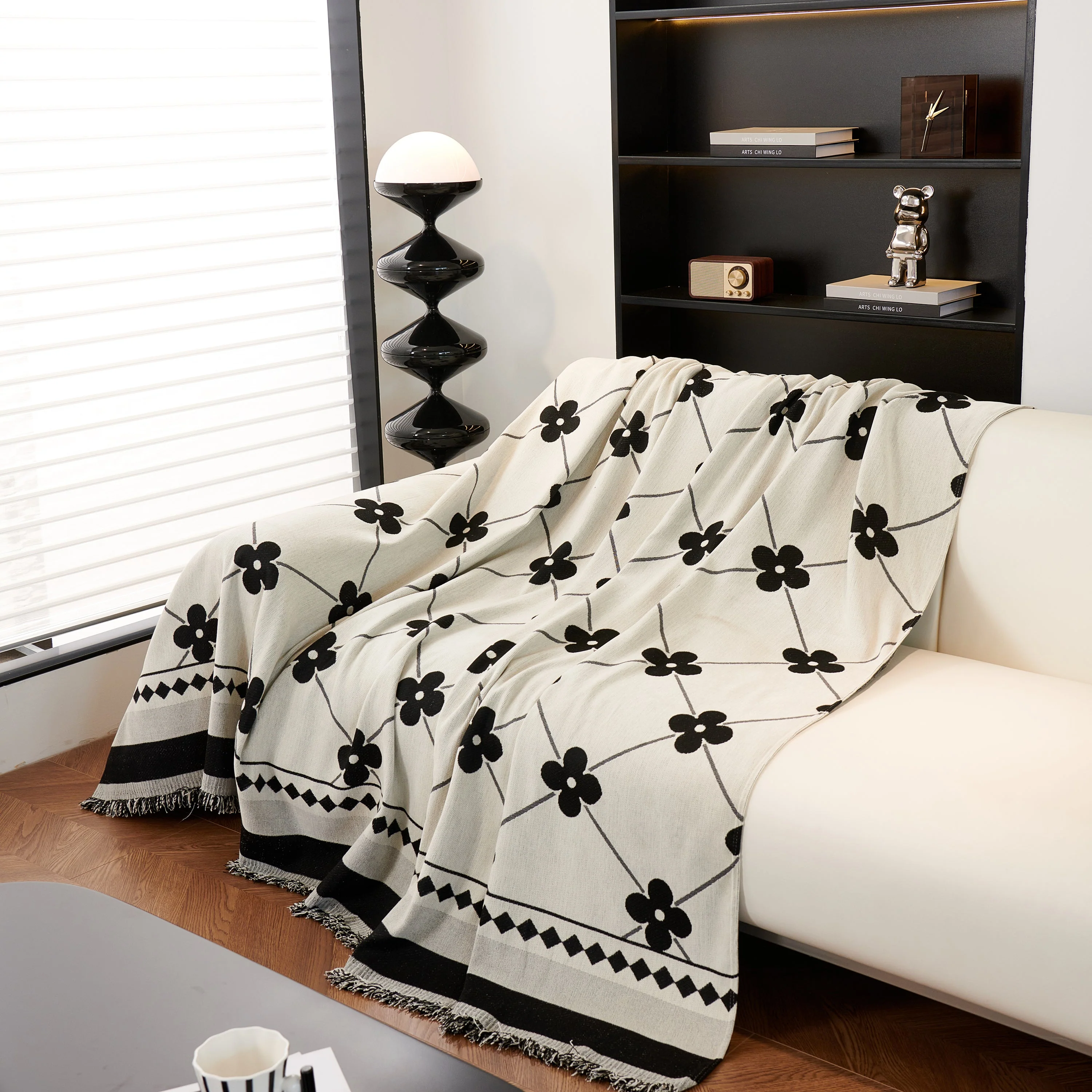 Comfy Four-Leaf Clover Hope Faith Love Luck Blanket for Couch, Chenille Scratch Proof Sofa Blanket Covers - Image 6