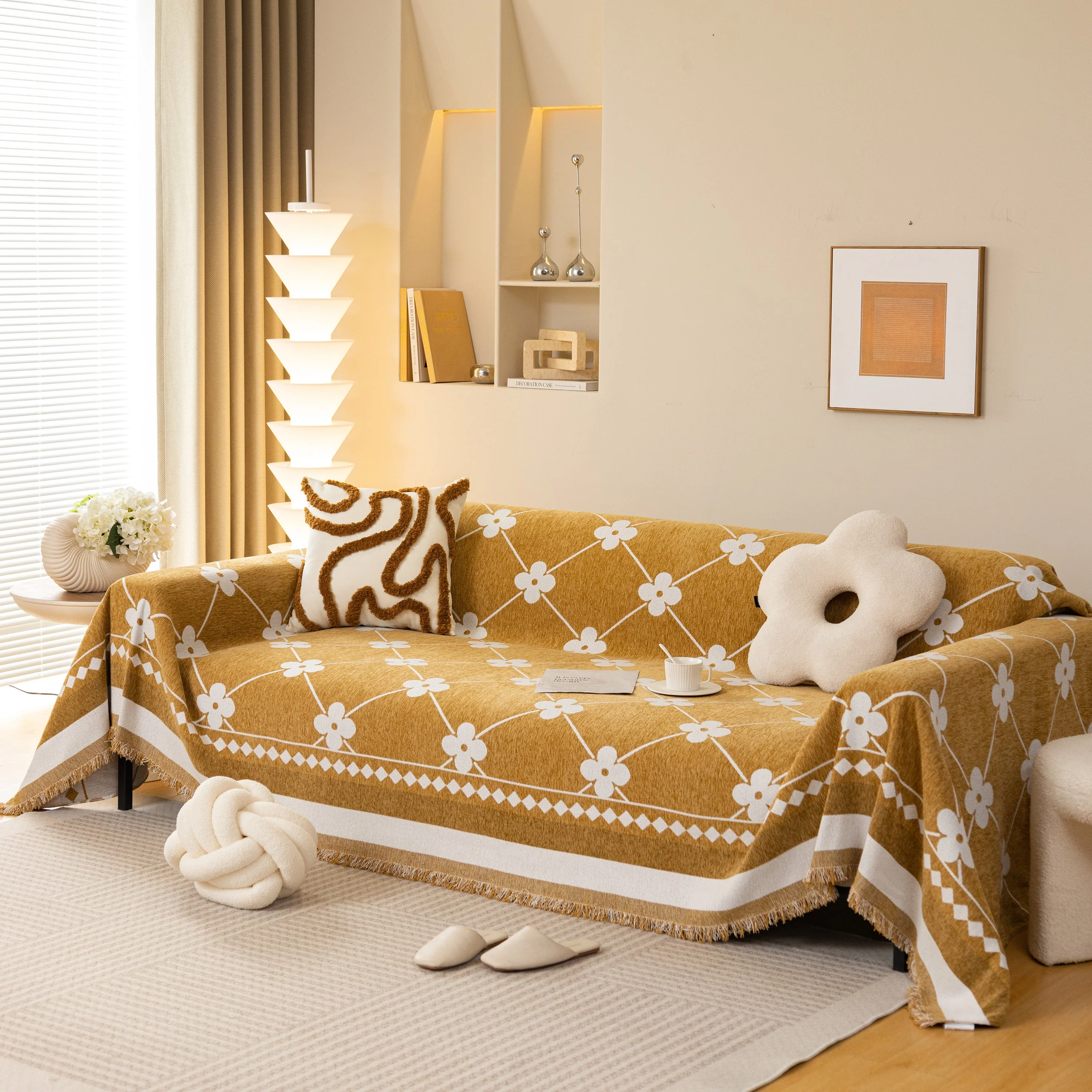 Comfy Four-Leaf Clover Hope Faith Love Luck Blanket for Couch, Chenille Scratch Proof Sofa Blanket Covers - Image 61