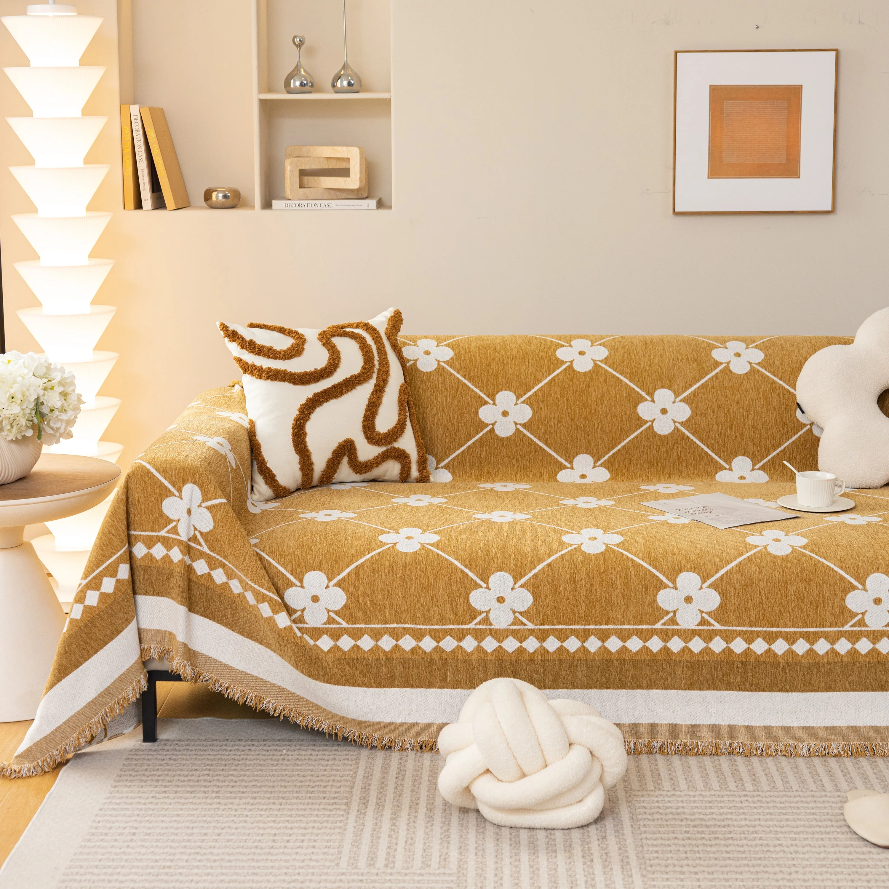 Comfy Four-Leaf Clover Hope Faith Love Luck Blanket for Couch, Chenille Scratch Proof Sofa Blanket Covers - Image 62