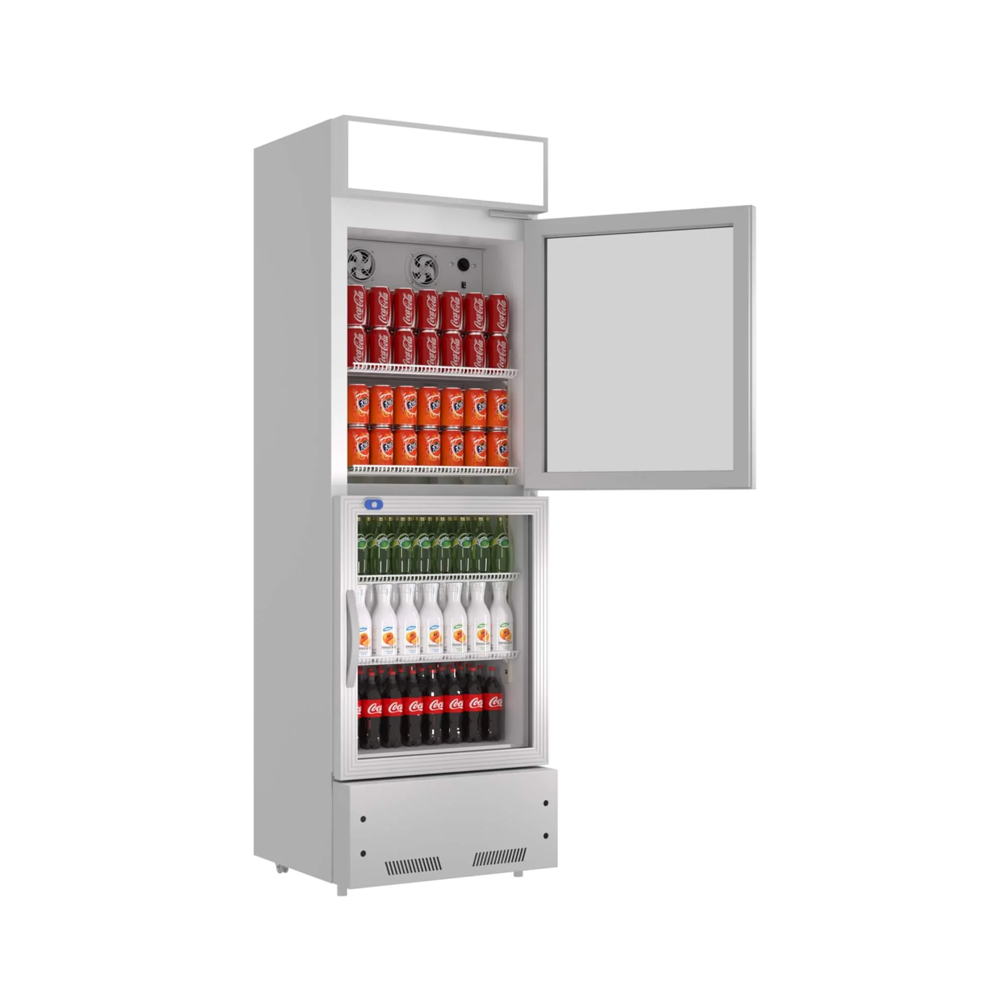 Commercial 2-Door Beverage Refrigerator Cooler With LED Lighting (SAK15896) - Image 4