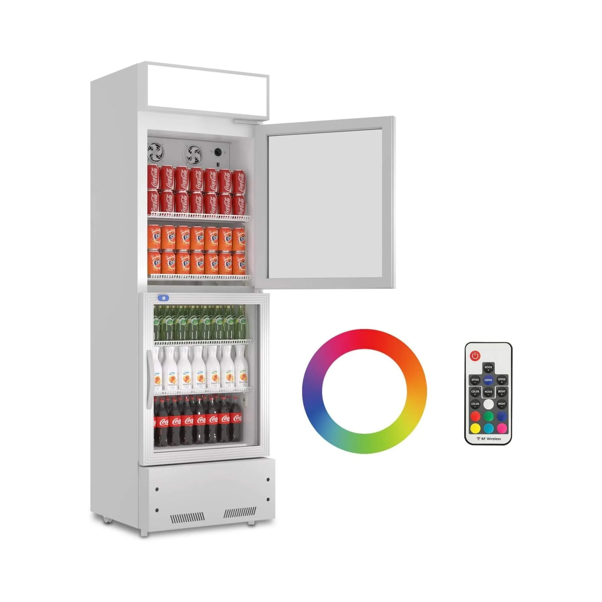 Commercial 2-Door Beverage Refrigerator Cooler With LED Lighting (SAK15896) - Image 6