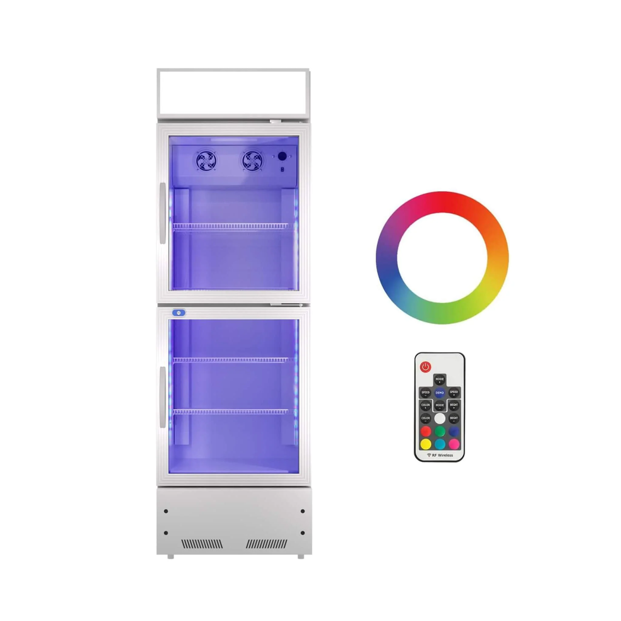 Commercial 2-Door Beverage Refrigerator Cooler With LED Lighting (SAK15896) - Image 7