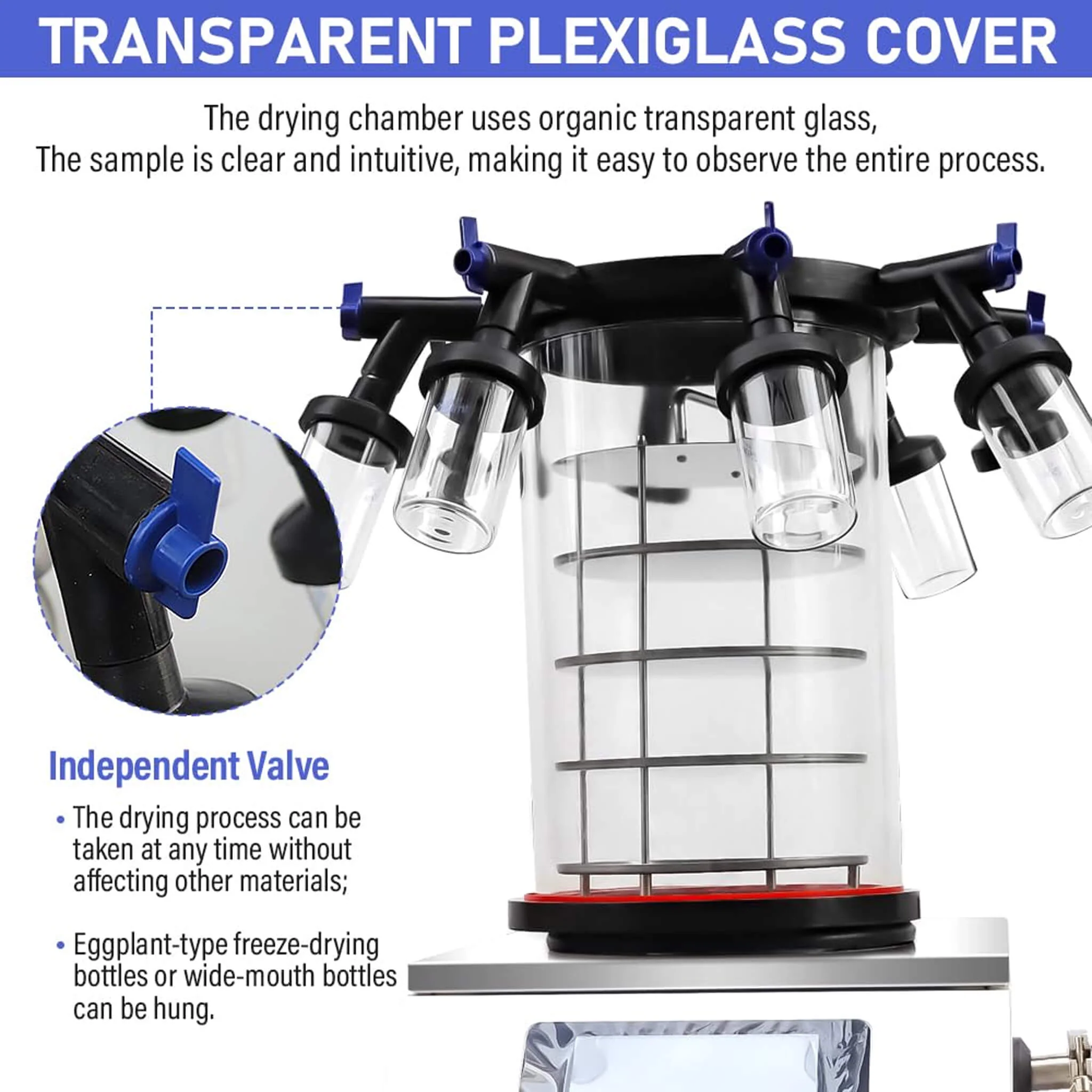 Commercial -60°C Laboratory Vacuum Freeze Dryer With Pre Cooling (SAK74152) - Image 9