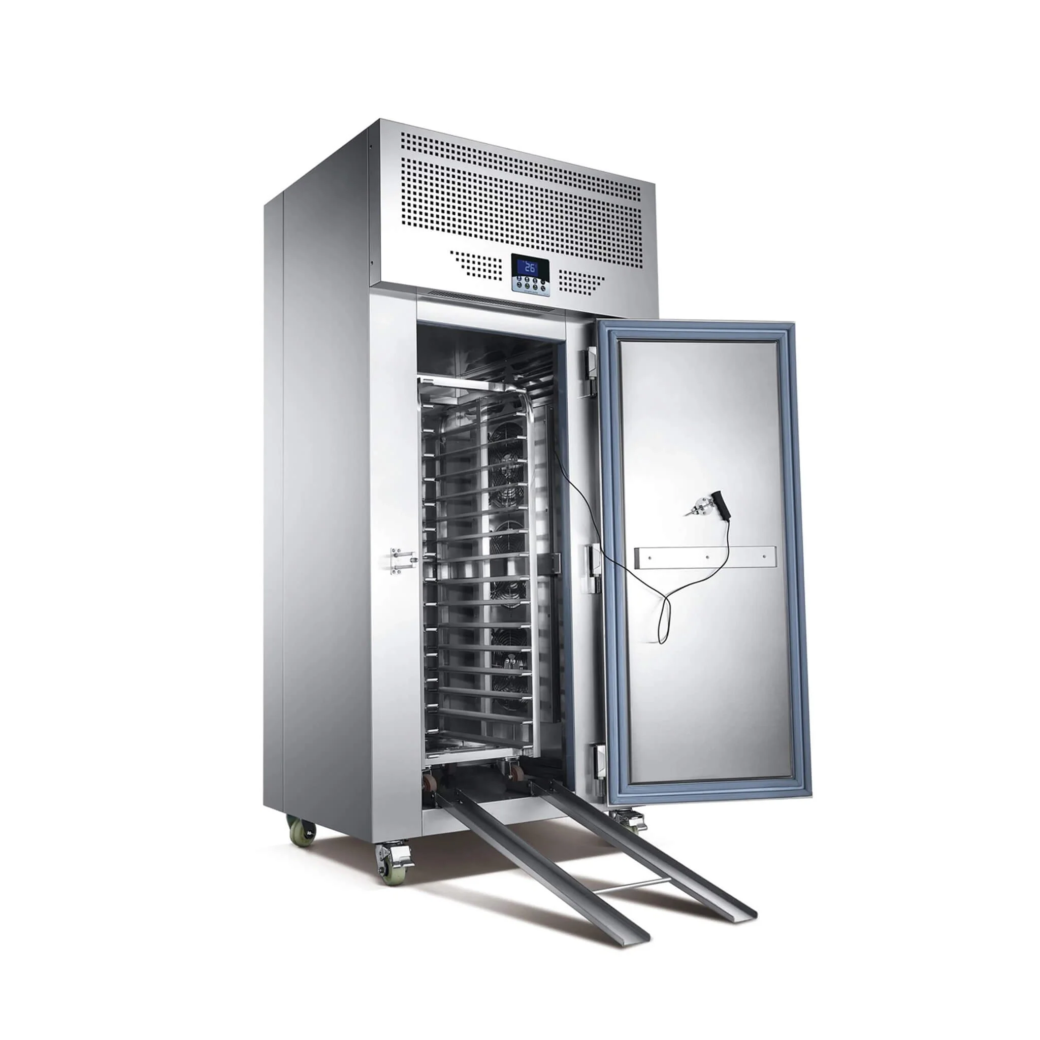 Commercial Heavy-Duty 15-Tray Blast Chiller Freezer Cabinet With Trolley Cart (SAK57249) - Image 3