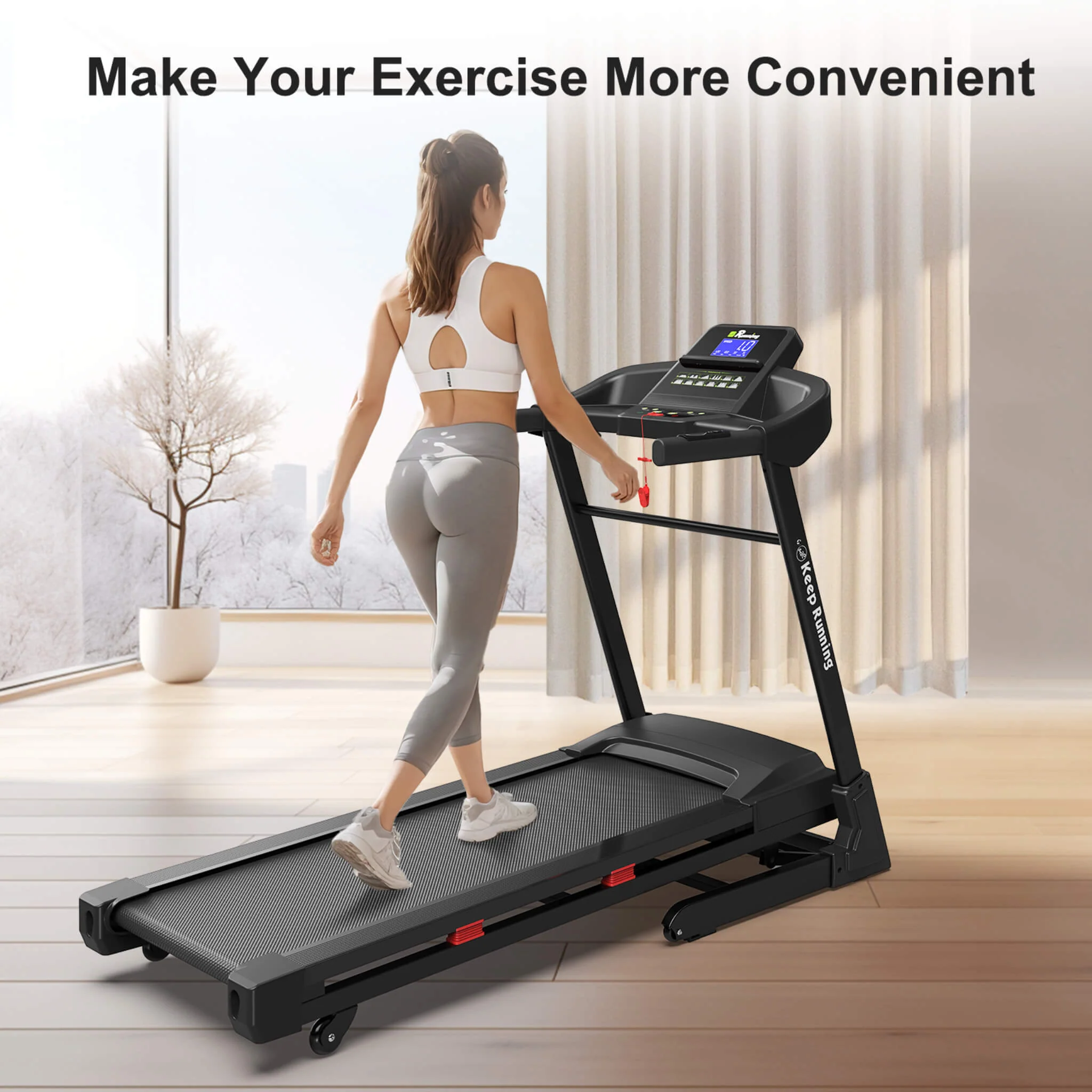 Rovix Compact 3.5HP Foldable Electric Treadmill With Bluetooth, LCD Display & 12 Pre-Set Running Programs (SAK25879) - Image 4