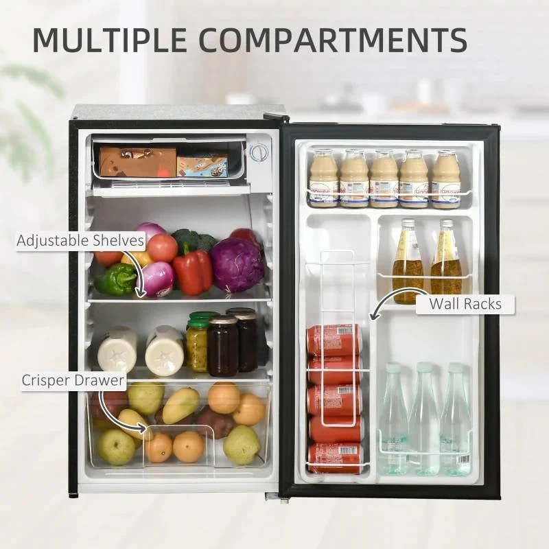 Compact Refrigerator Mini Fridge/Freezer 3.2 Cu.Ft, Black - Image 2