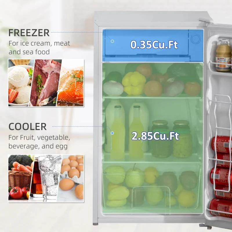 Compact Refrigerator Mini Fridge/Freezer 3.2 Cu.Ft, White - Image 3