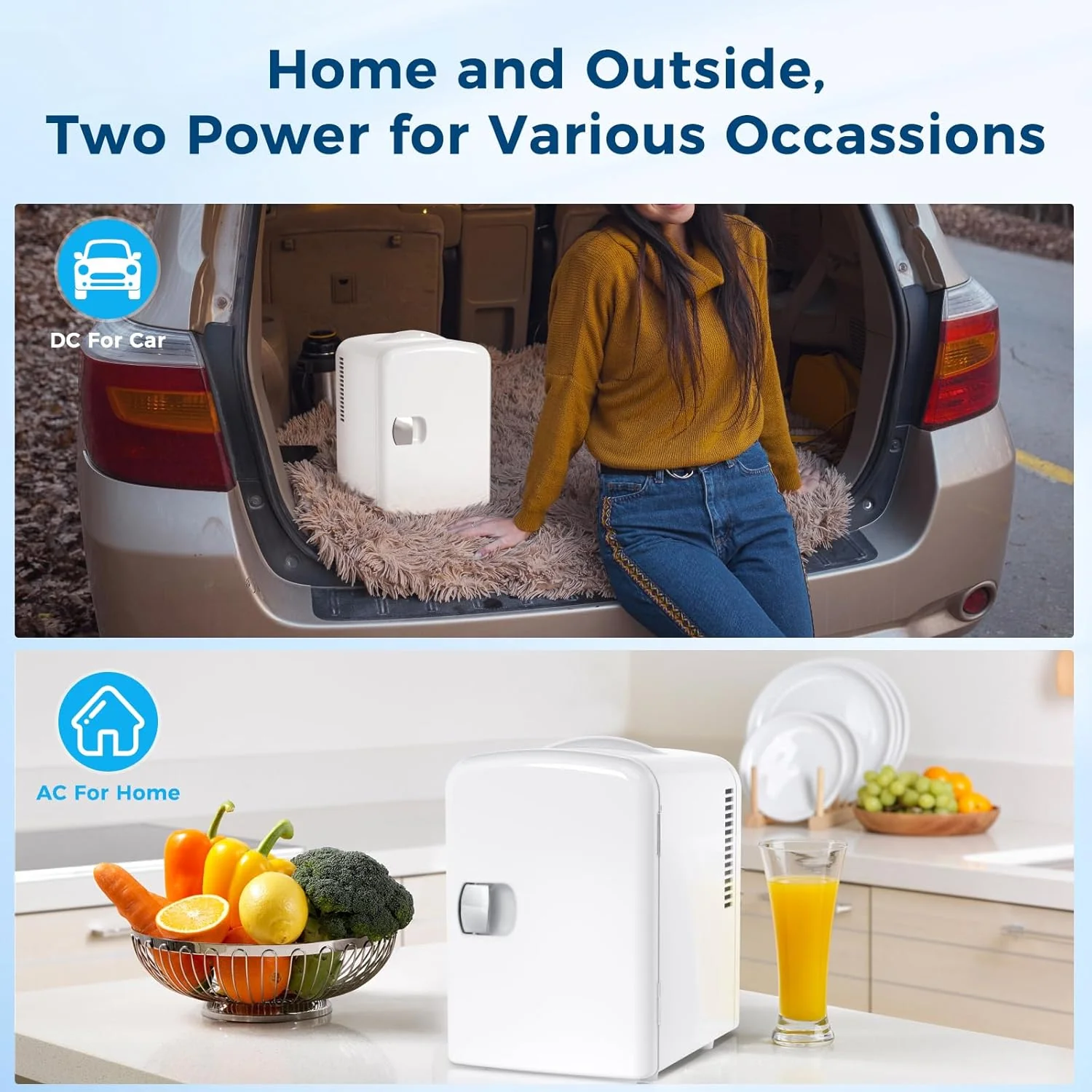 Compact Refrigerator, Portable Mini Fridge, Skin Care 4L Capacity/6 Cans F3404 - Image 9