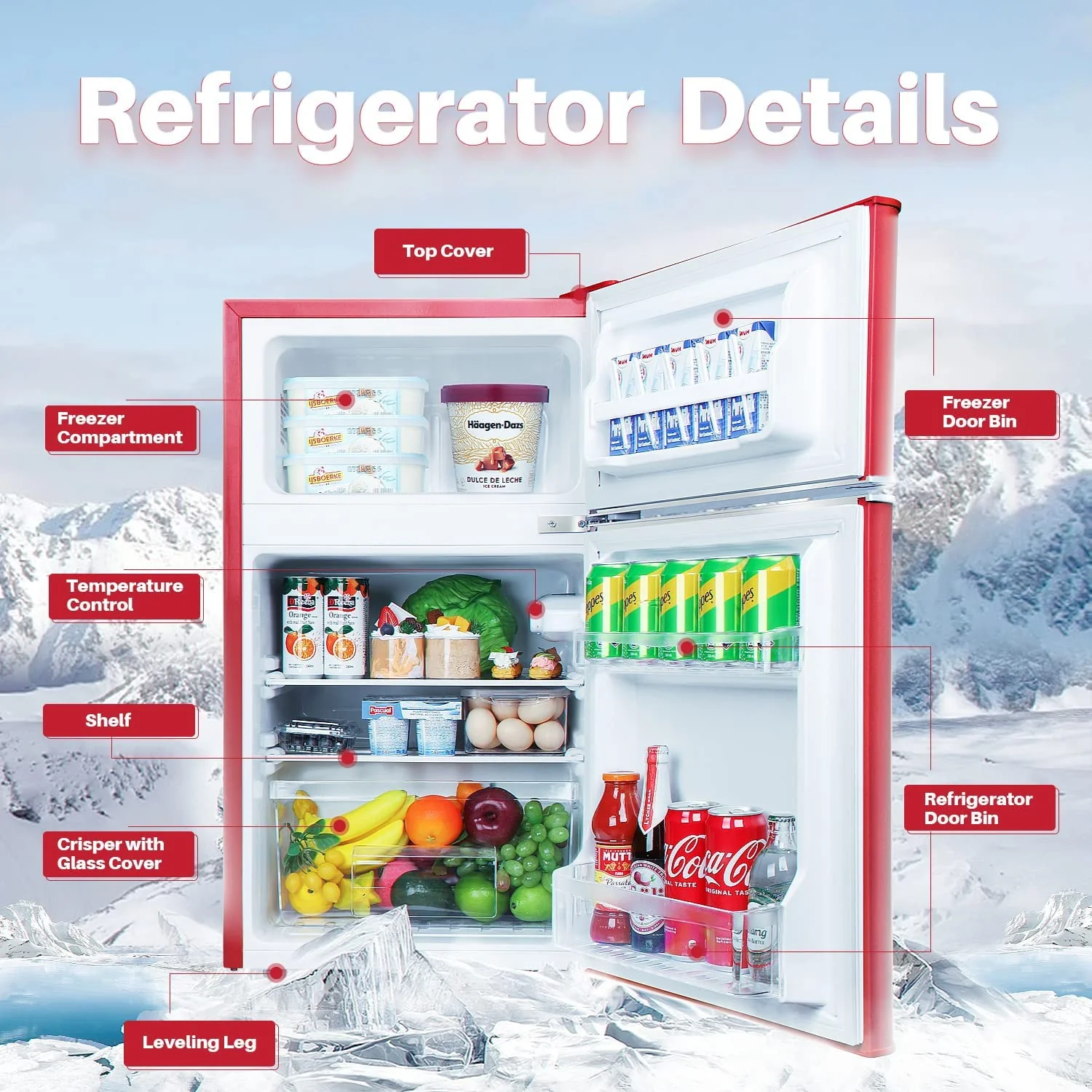 Compact Refrigerator with Freezer F6893 - Image 3