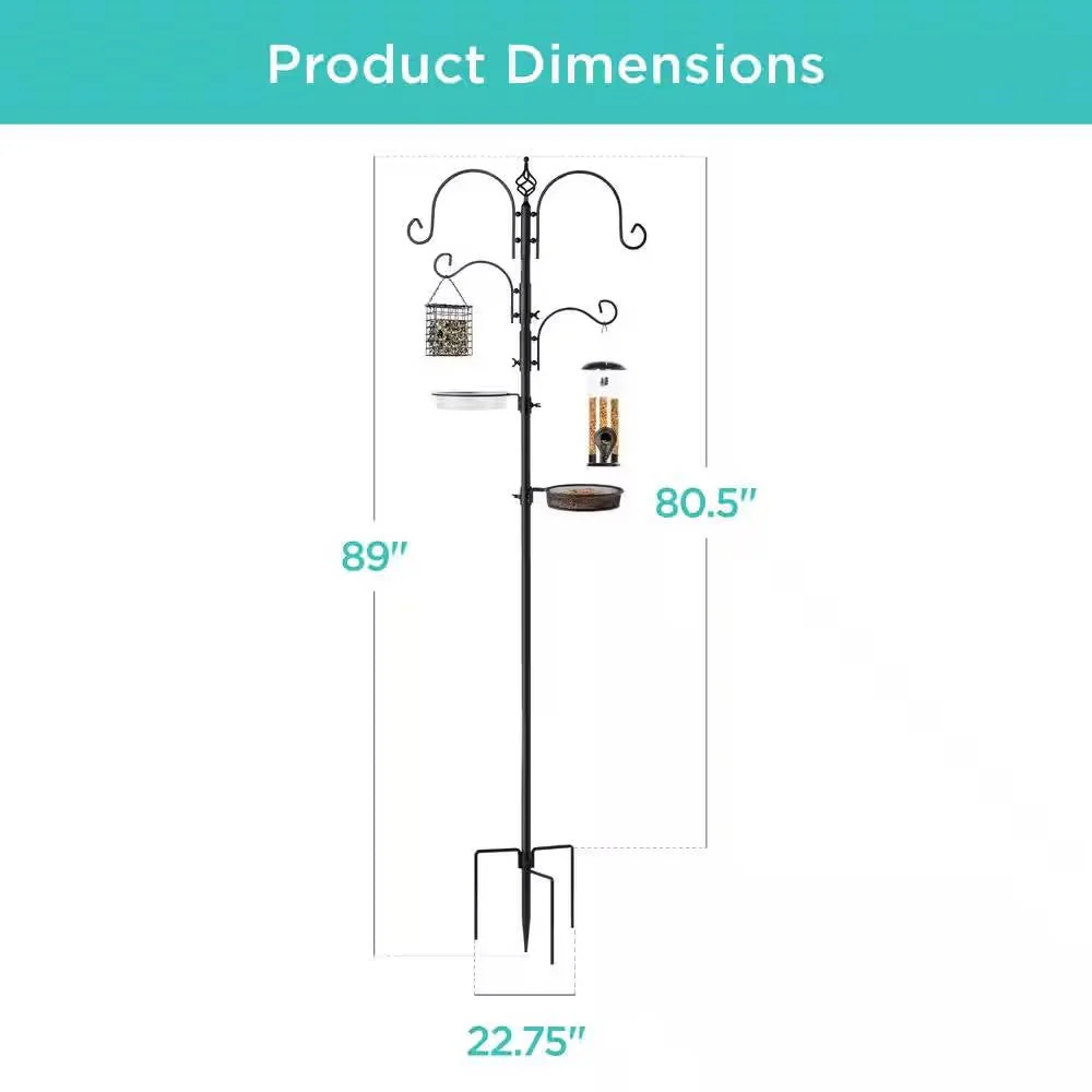 Complete Bird Feeder Set with Black Metal Stand and Bird Feeders - Image 5
