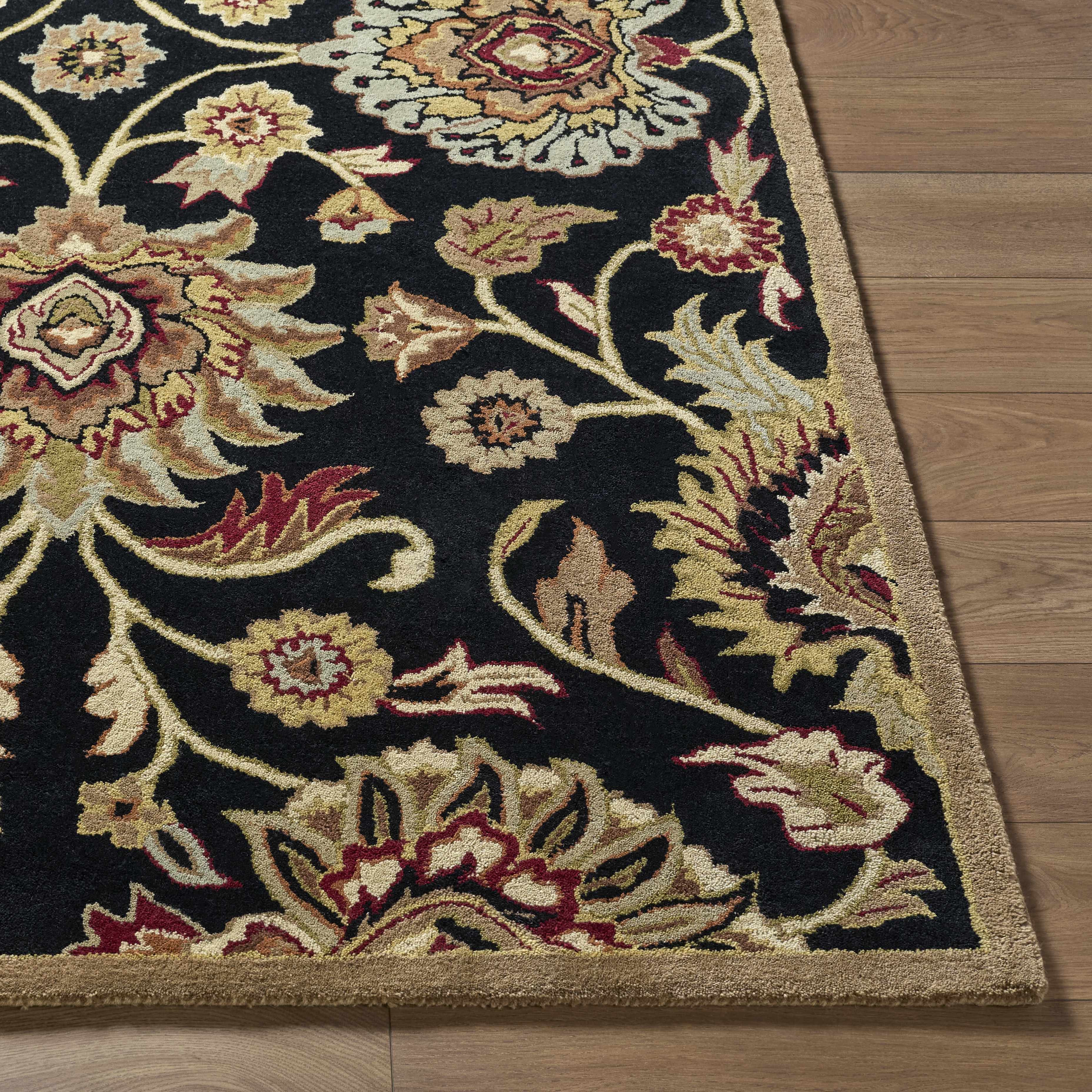 Conesus 1053 Hand Tufted Black Wool Rug - Image 3