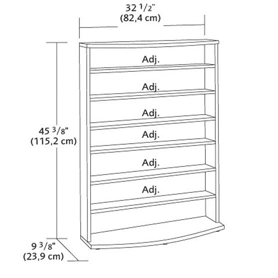 Contemporary 6-Shelf Bookcase Multimedia Storage Rack Tower in Brown Finish - Image 3
