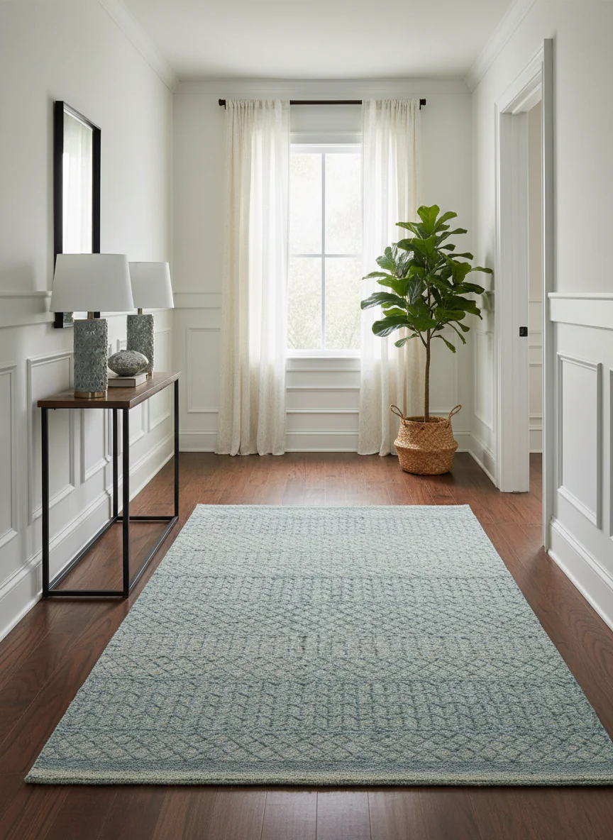 Contemporary Design Gray Hand Knotted Wool Area Rug - Image 2