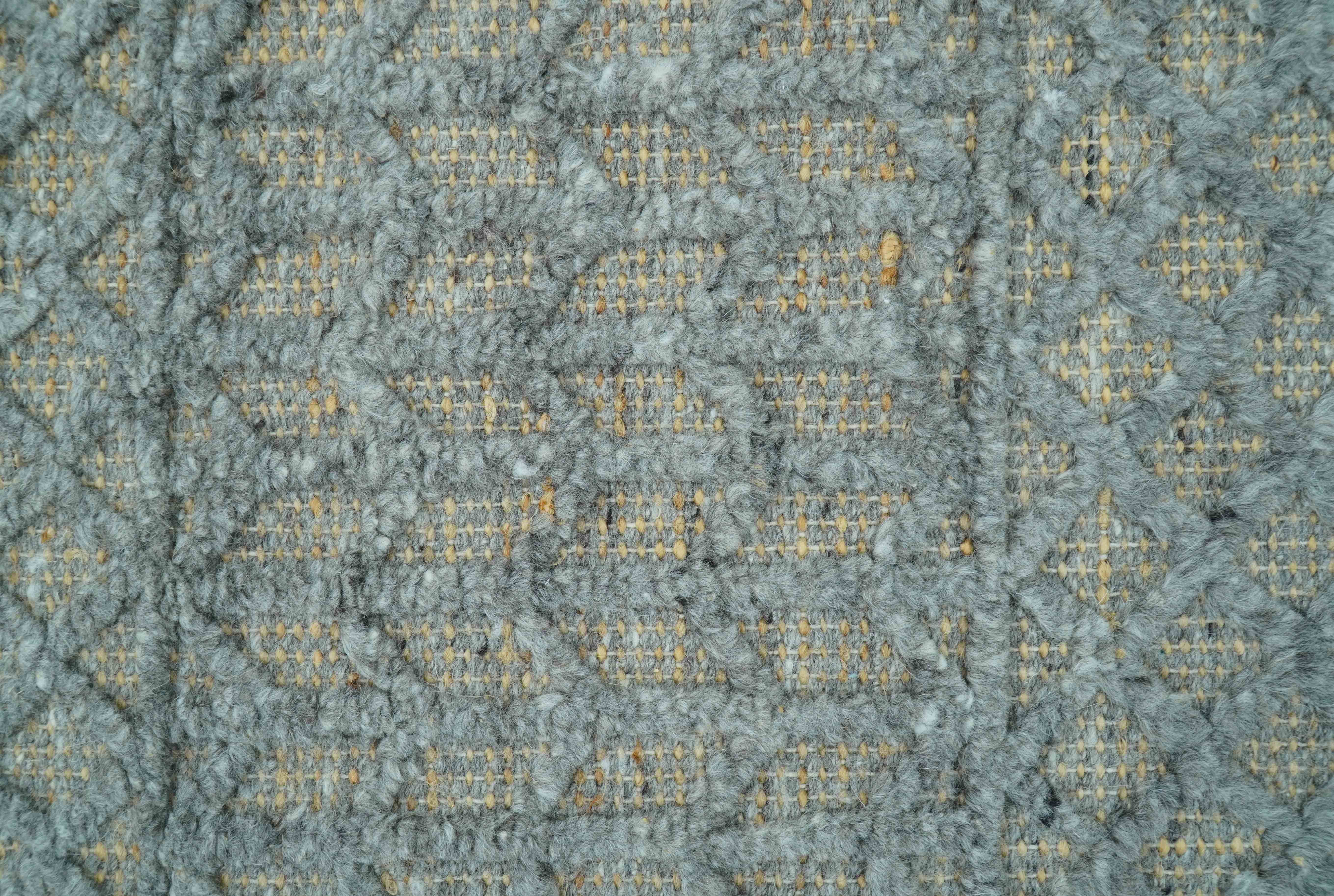 Contemporary Design Gray Hand Knotted Wool Area Rug - Image 5