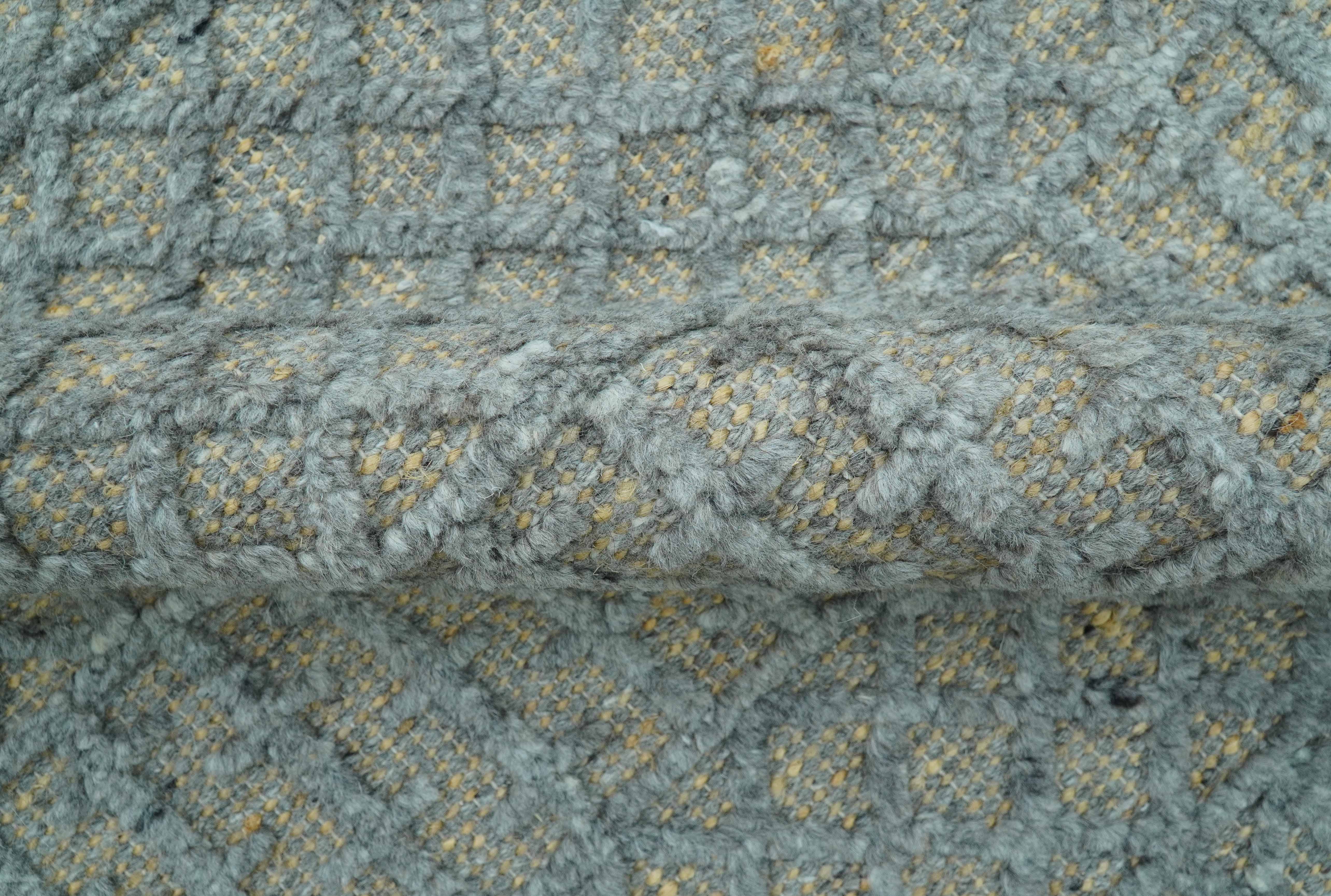 Contemporary Design Gray Hand Knotted Wool Area Rug - Image 6
