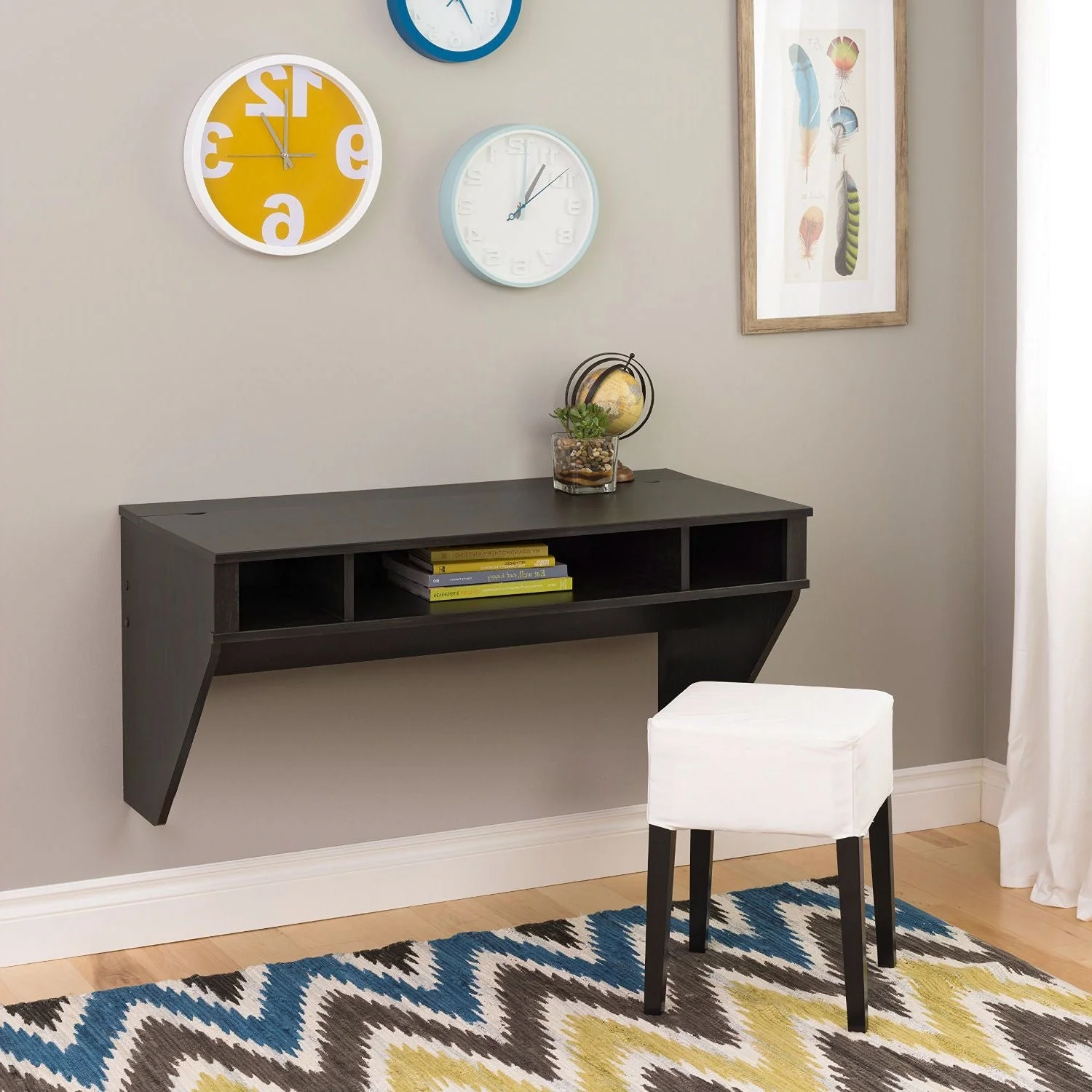 Contemporary Space Saver Floating Style Laptop Desk in Ebony - Image 3