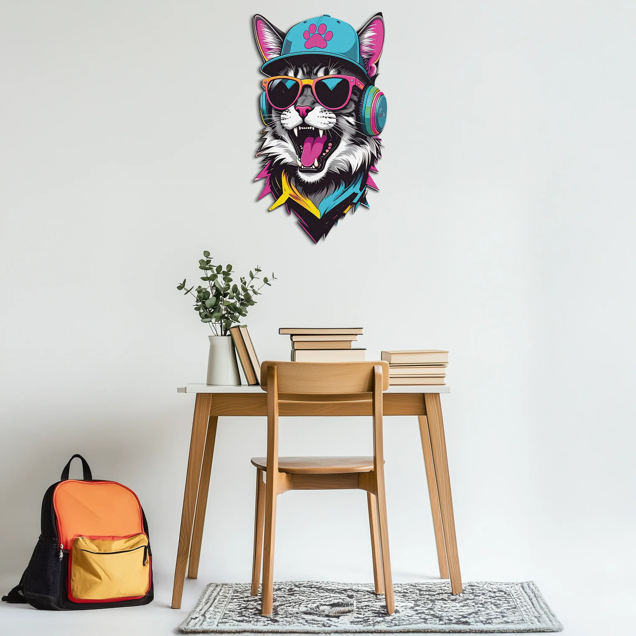 Cool Cat DJ Metal Wall Art – Street Style UV Decor-KAFUVM008 - Image 8