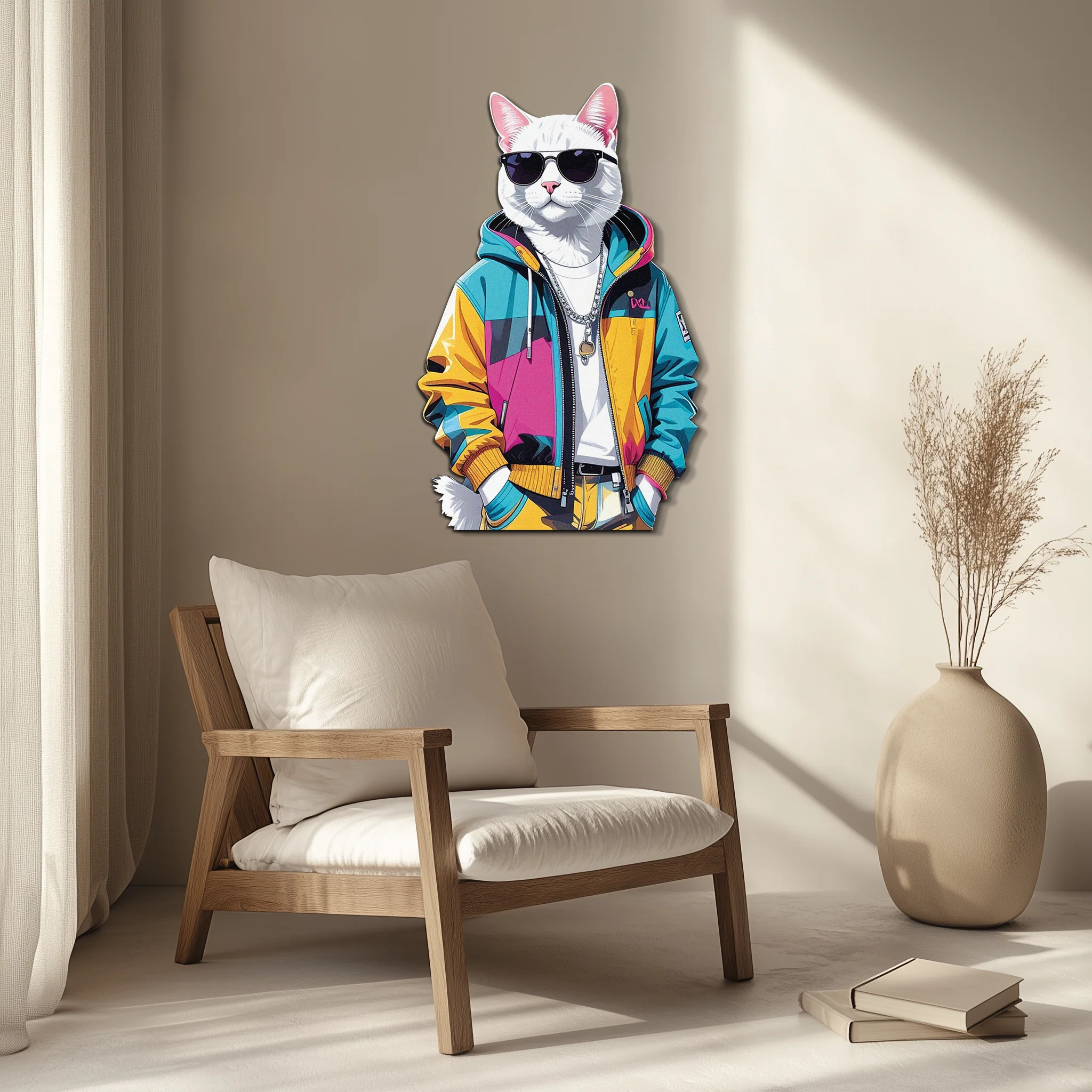 Cool Cat Metal Wall Art – Urban Street Style Decor-KAFUVM033 - Image 2