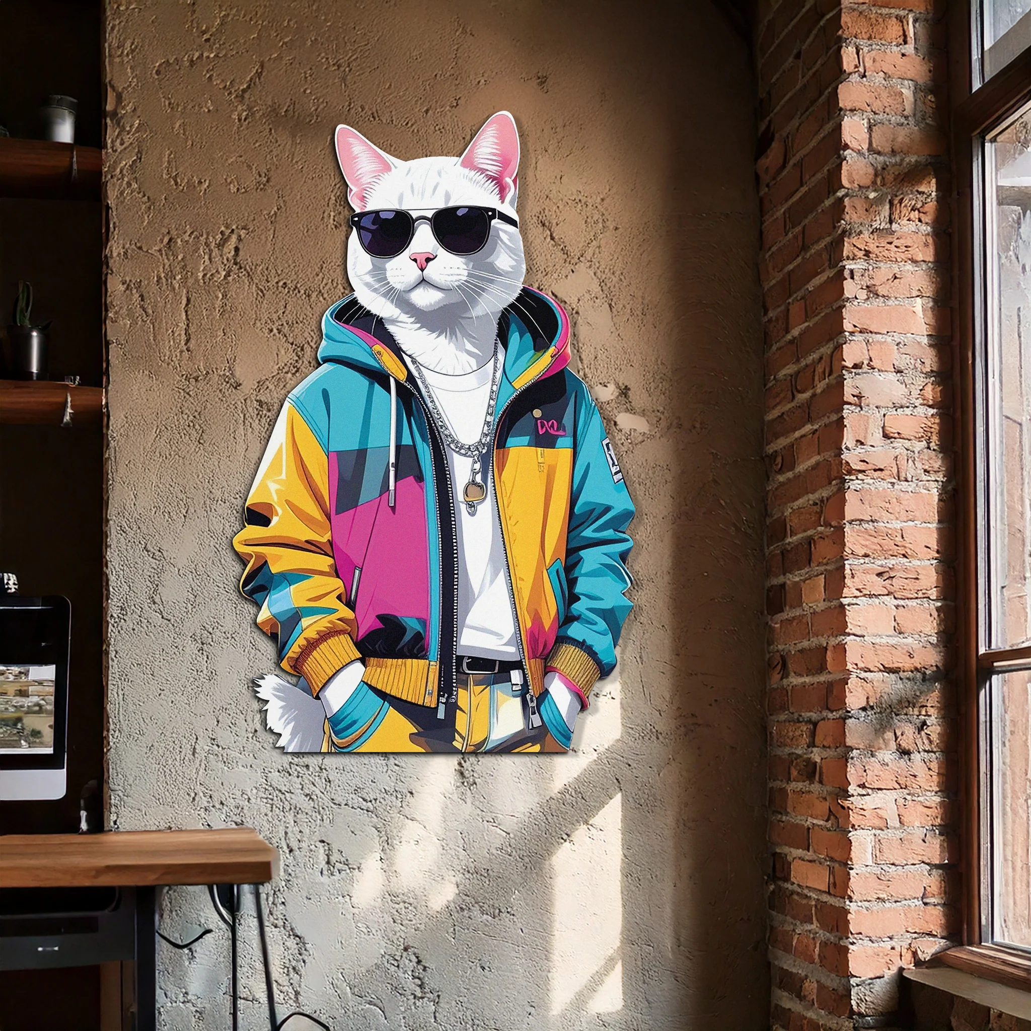 Cool Cat Metal Wall Art – Urban Street Style Decor-KAFUVM033 - Image 3