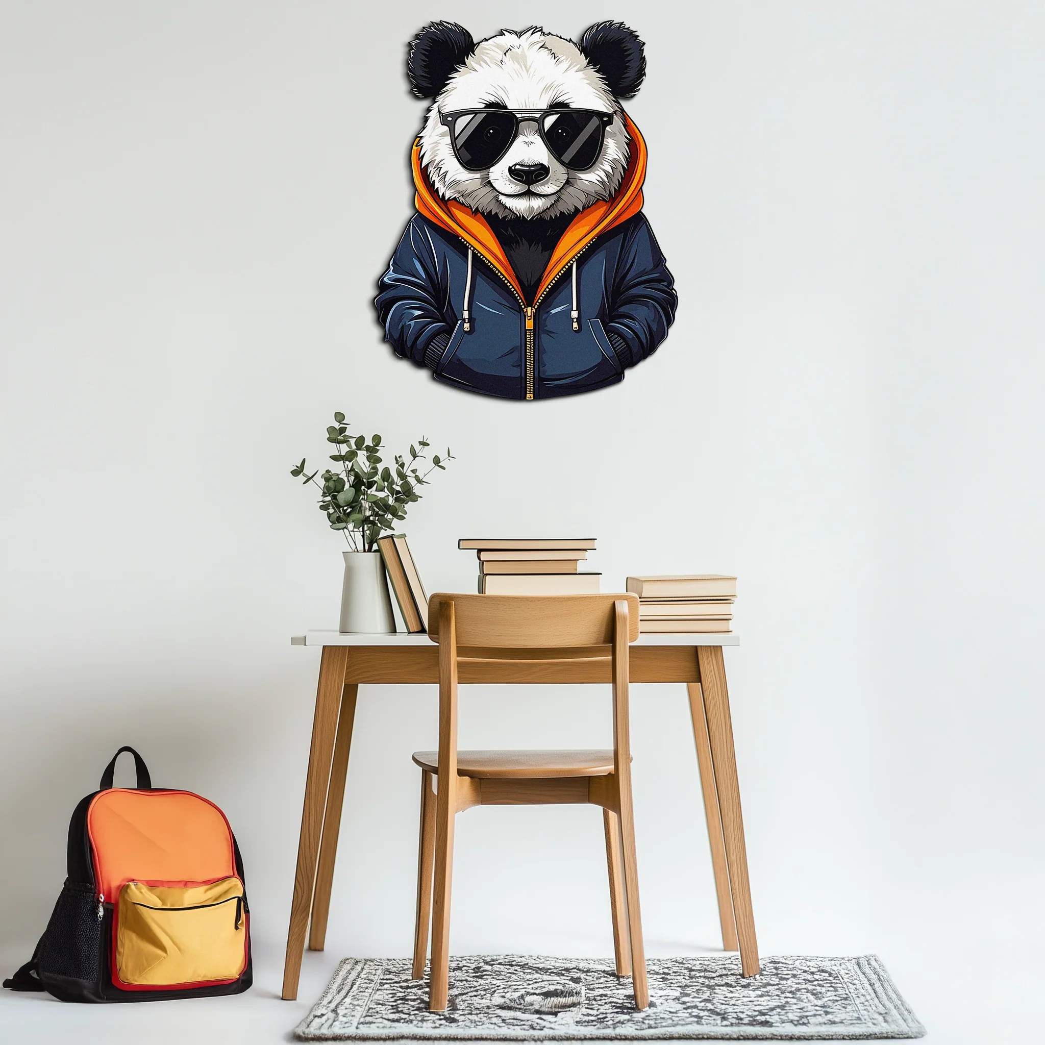Cool Panda with Hoodie Metal Wall Art – Urban Animal UV Print Decor-KAFUVM001 - Image 7