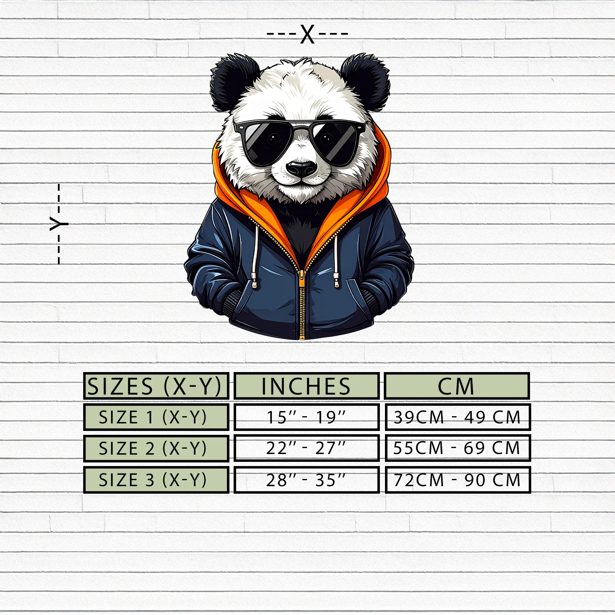 Cool Panda with Hoodie Metal Wall Art – Urban Animal UV Print Decor-KAFUVM001 - Image 9