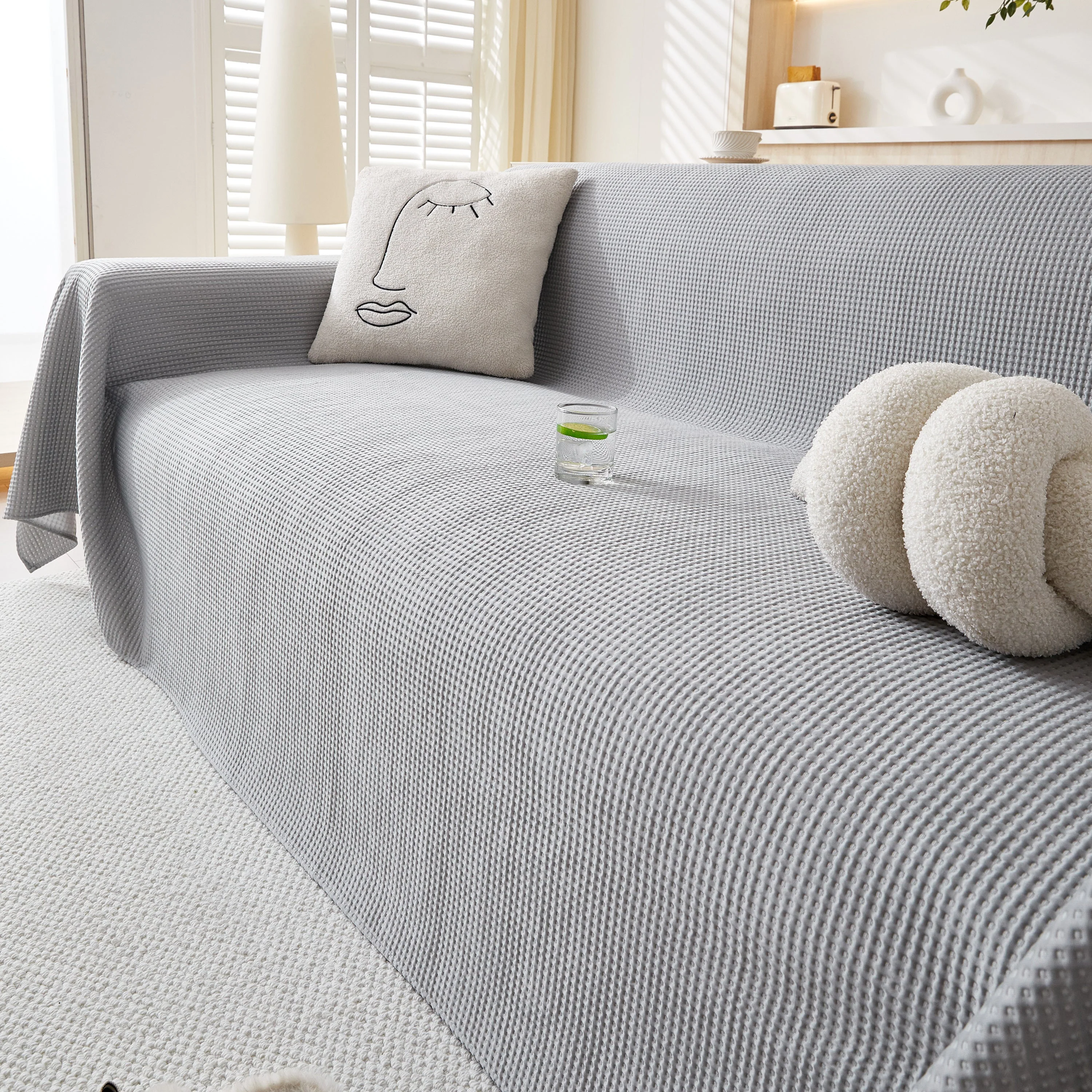 Cooling Comfy Throw Sofa Cover, Textured & Breathable, Multi-Use Decorative Couch Covers for Summer - Image 10
