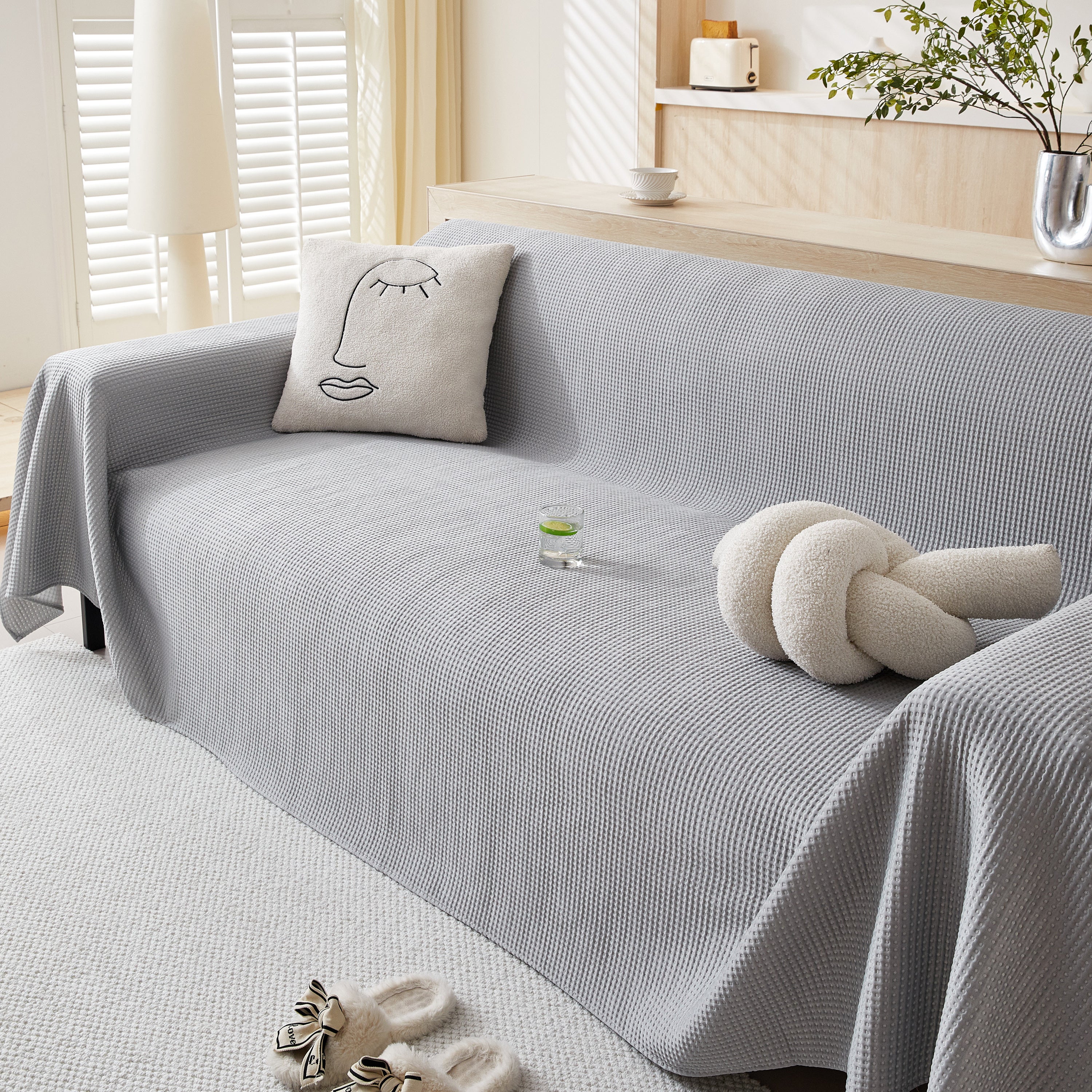 Cooling Comfy Throw Sofa Cover, Textured & Breathable, Multi-Use Decorative Couch Covers for Summer - Image 11