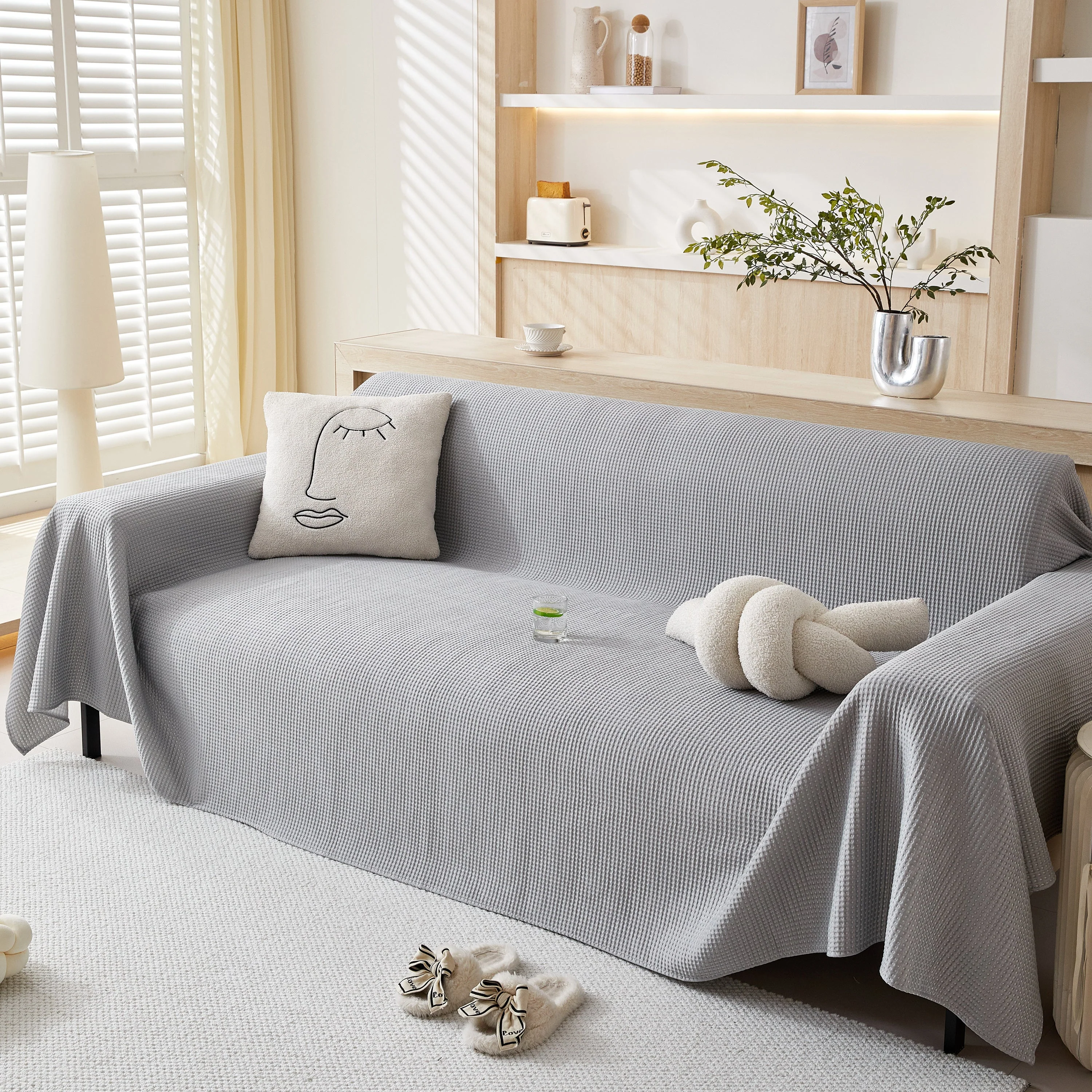Cooling Comfy Throw Sofa Cover, Textured & Breathable, Multi-Use Decorative Couch Covers for Summer - Image 12