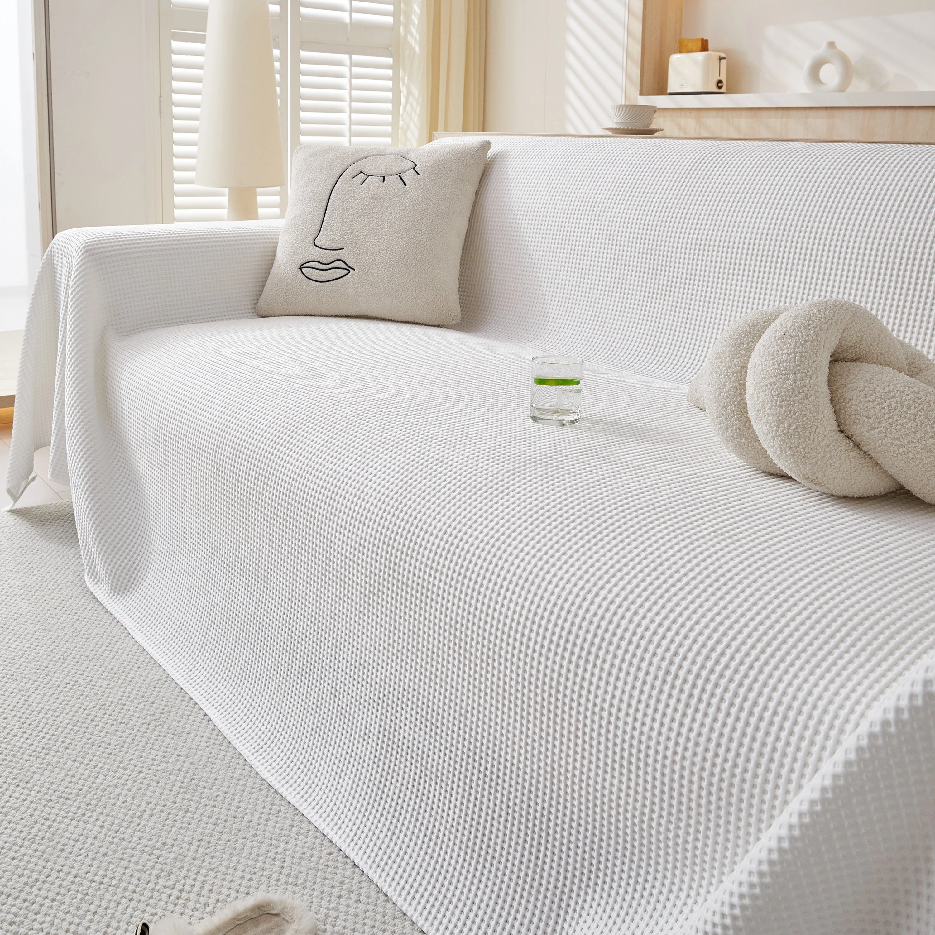 Cooling Comfy Throw Sofa Cover, Textured & Breathable, Multi-Use Decorative Couch Covers for Summer - Image 14