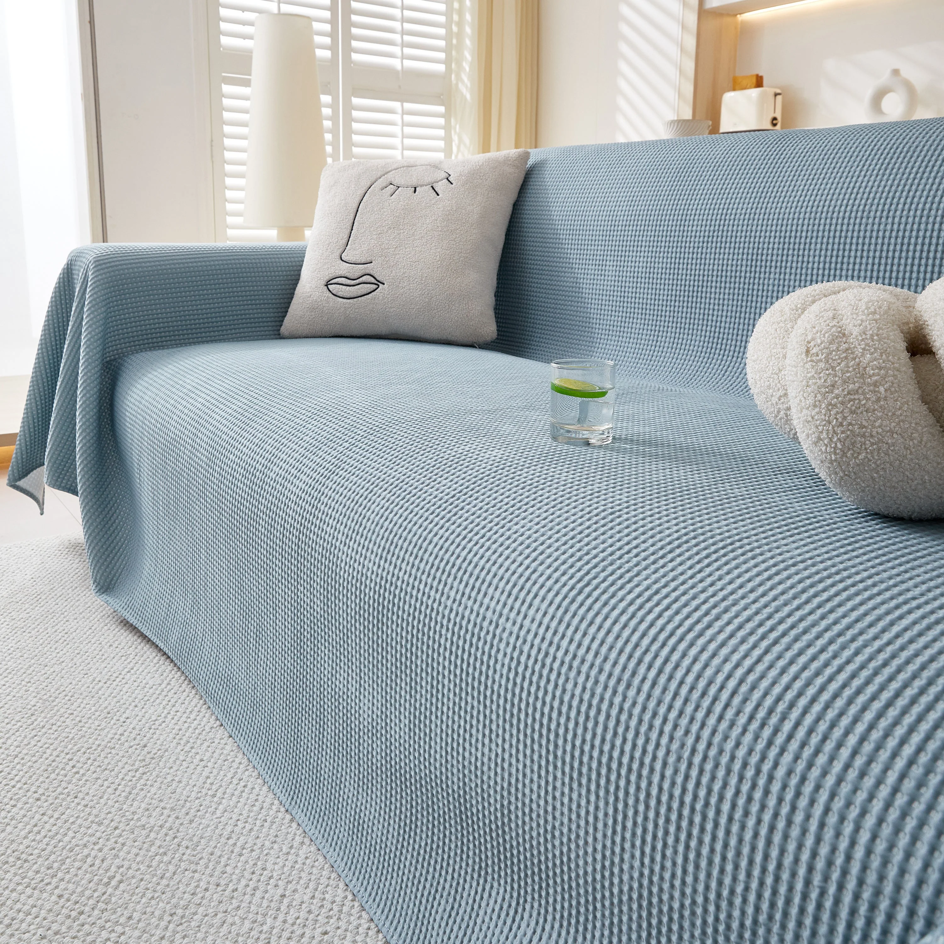 Cooling Comfy Throw Sofa Cover, Textured & Breathable, Multi-Use Decorative Couch Covers for Summer - Image 16