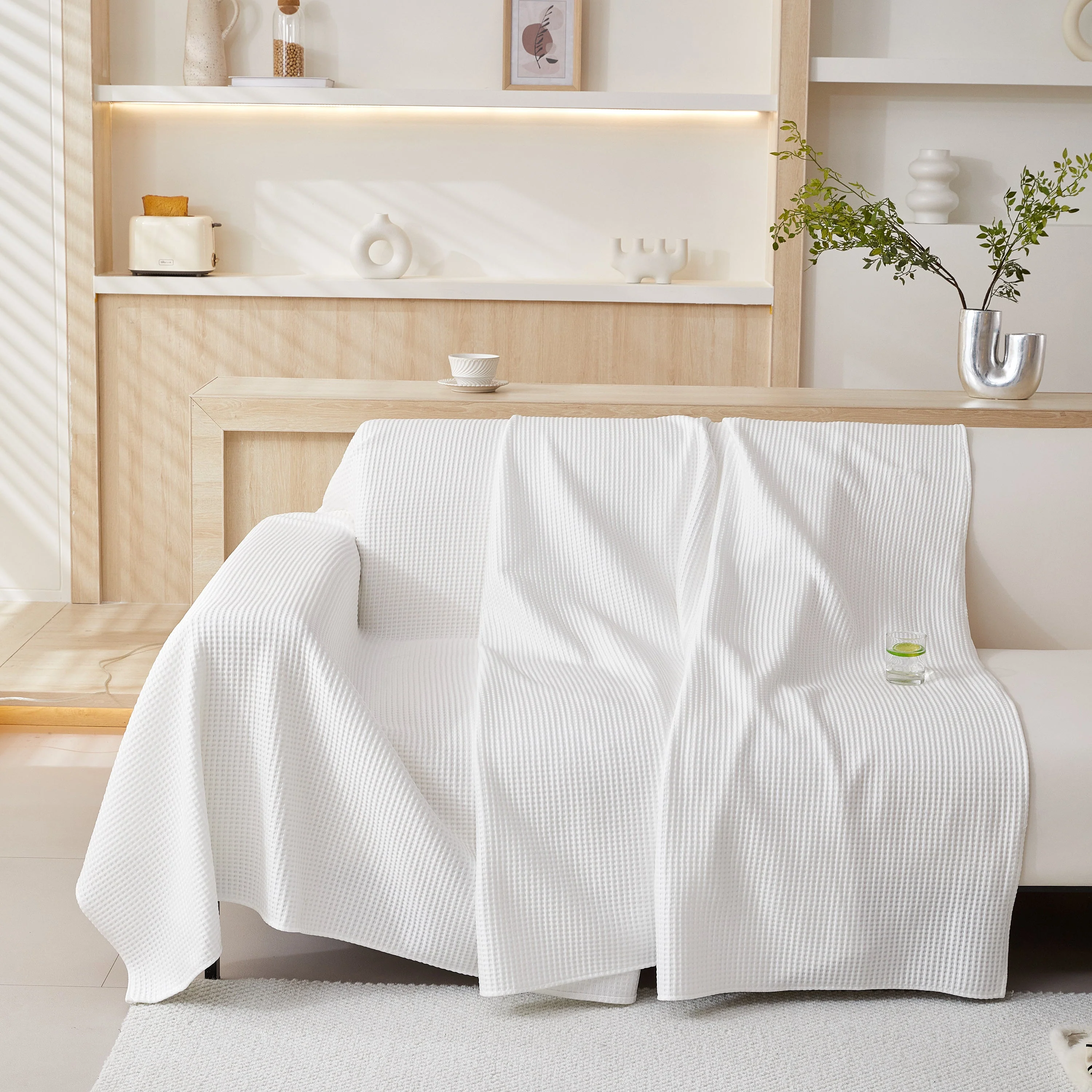 Cooling Comfy Throw Sofa Cover, Textured & Breathable, Multi-Use Decorative Couch Covers for Summer - Image 22