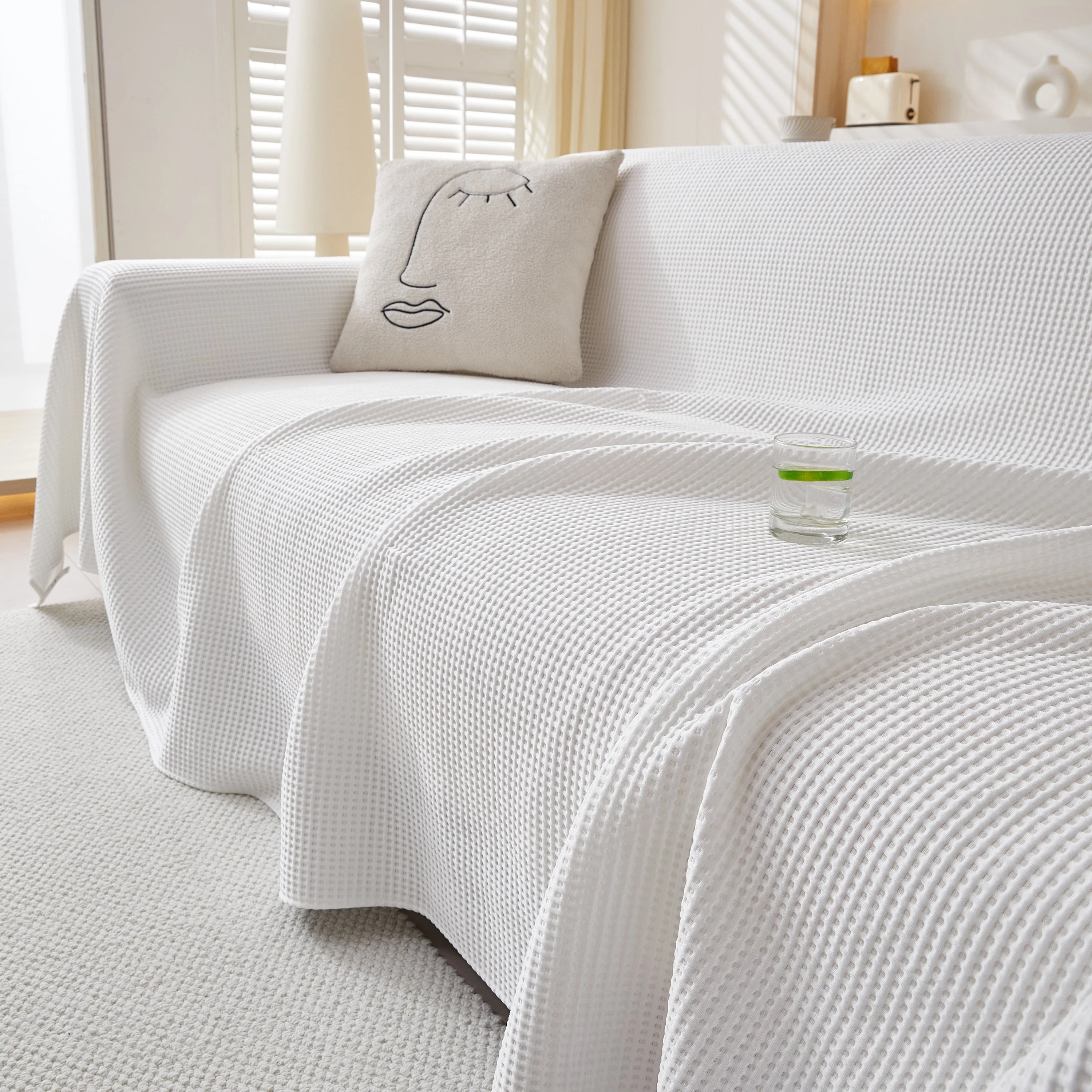 Cooling Comfy Throw Sofa Cover, Textured & Breathable, Multi-Use Decorative Couch Covers for Summer - Image 23